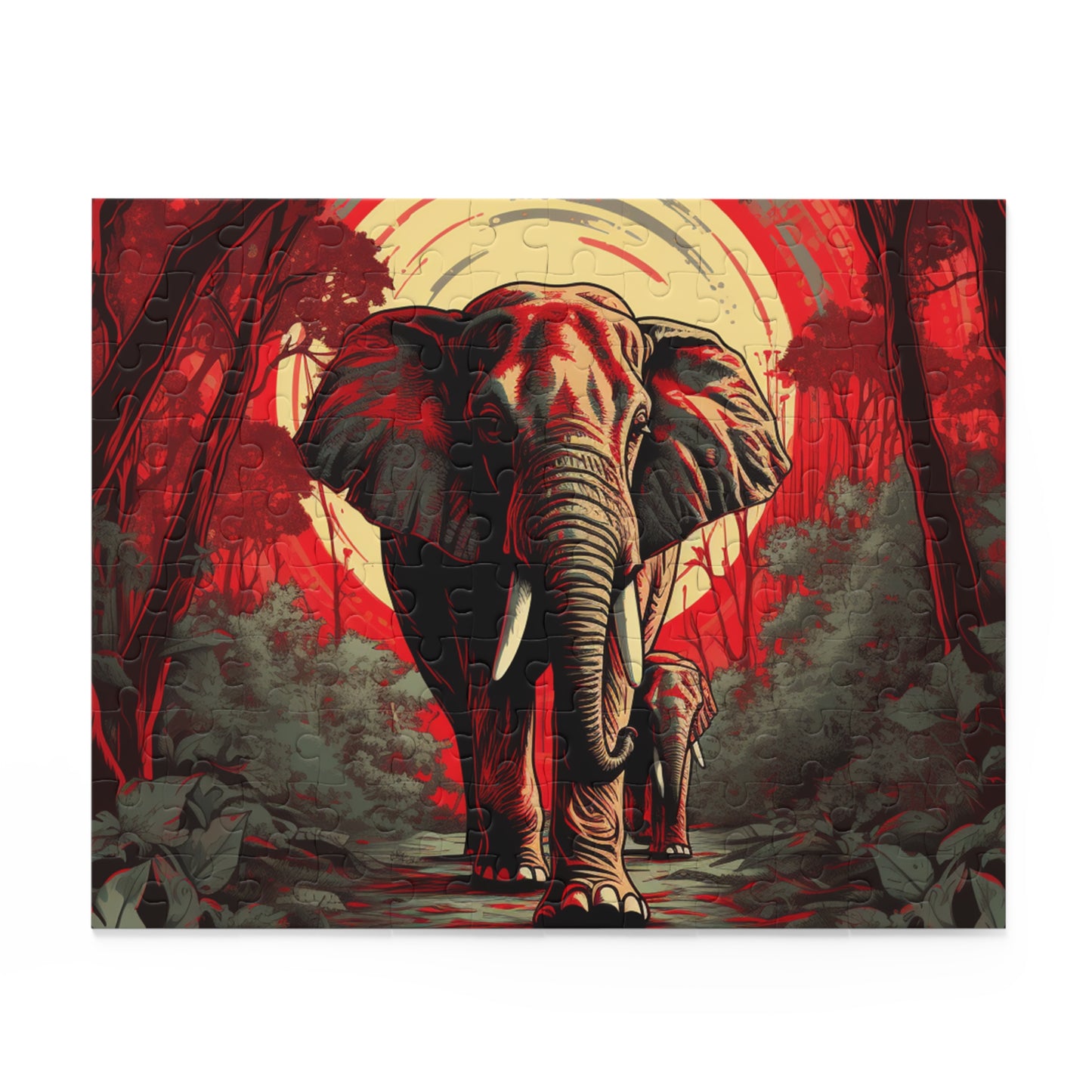 Abstract Elephant Oil Paint Trippy Vibrant Jigsaw Puzzle for Boys, Girls, Kids Adult Birthday Business Jigsaw Puzzle Gift for Him Funny Humorous Indoor Outdoor Game Gift For Her Online-2