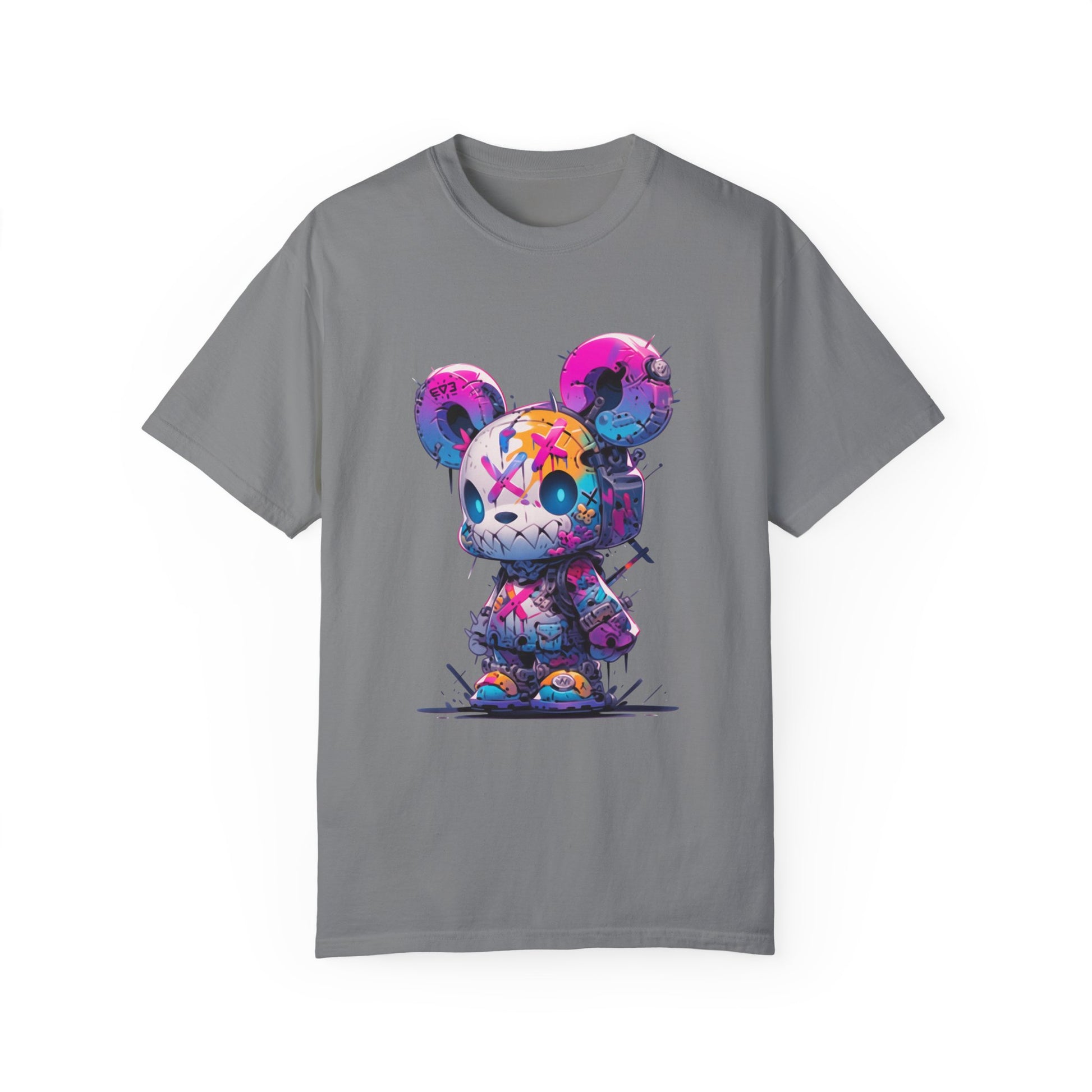 Hip Hop Teddy Bear Graphic Unisex Garment-dyed T-shirt Cotton Funny Humorous Graphic Soft Premium Unisex Men Women Grey T-shirt Birthday Gift-9