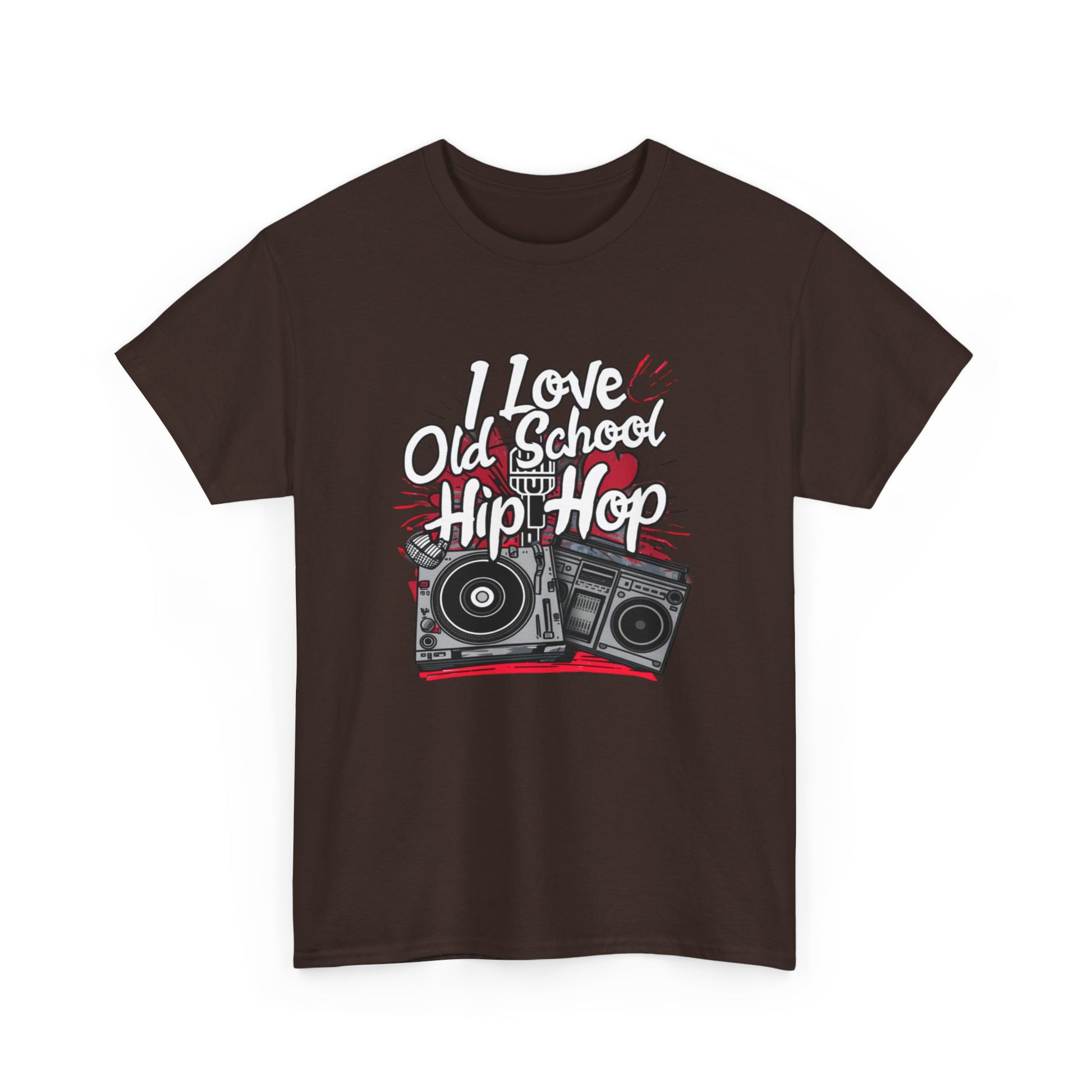 I Love Old School Hip Hop Urban Graphic Unisex Heavy Cotton Tee Cotton Funny Humorous Graphic Soft Premium Unisex Men Women Dark Chocolate T-shirt Birthday Gift-21