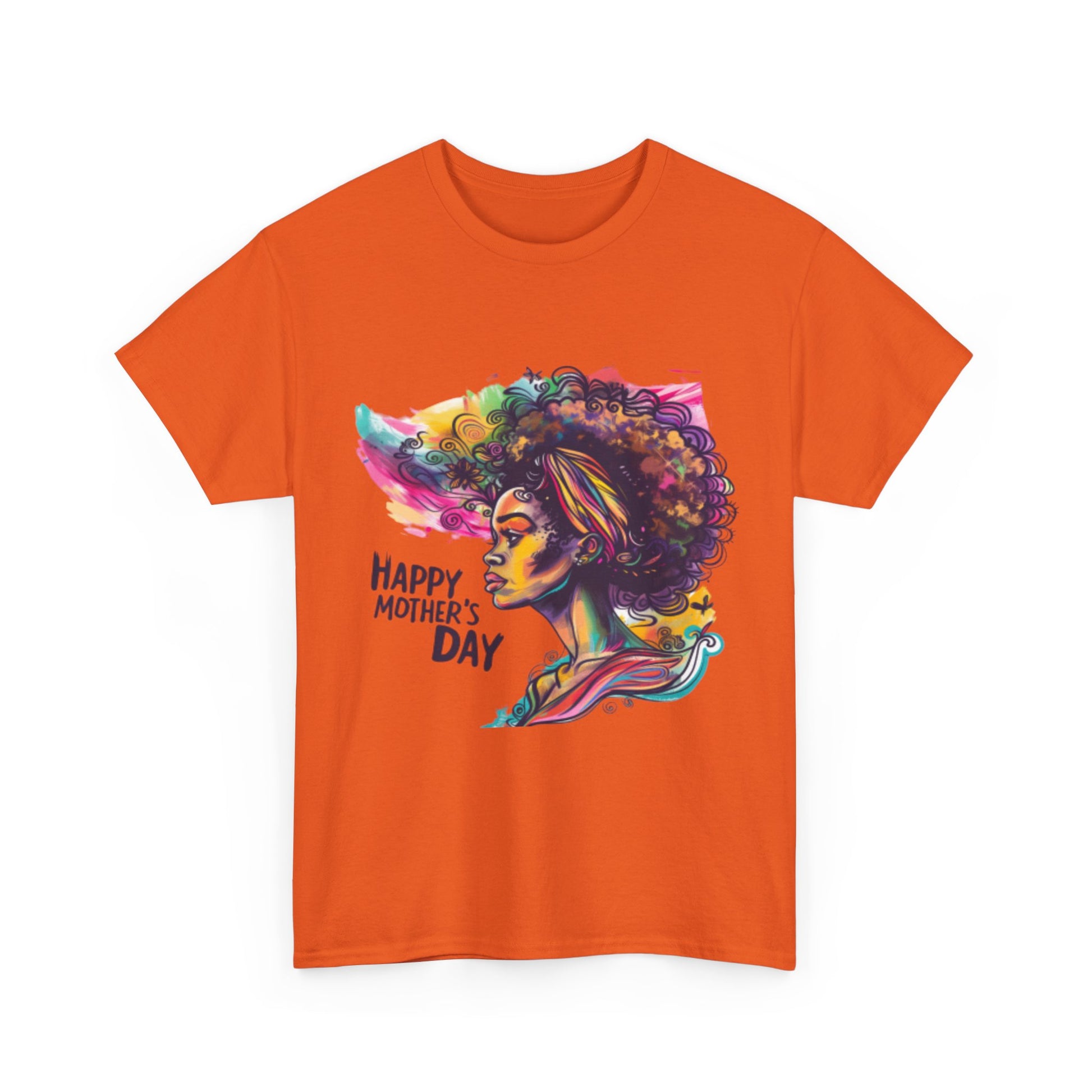 Happy Mother's Day African American Mom Graphic Unisex Heavy Cotton Tee Cotton Funny Humorous Graphic Soft Premium Unisex Men Women Orange T-shirt Birthday Gift-30