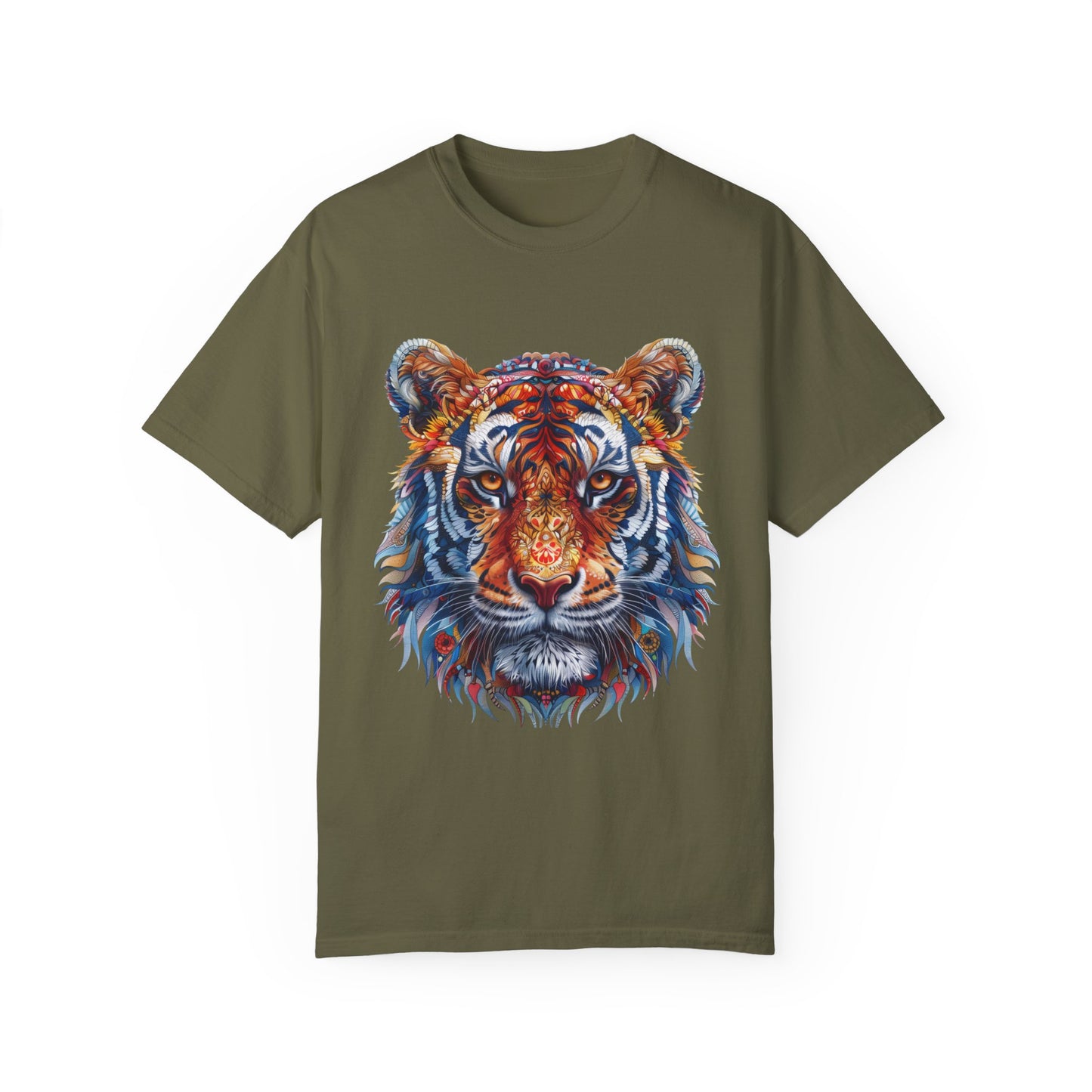 Lion Head Cool Graphic Design Novelty Unisex Garment-dyed T-shirt Cotton Funny Humorous Graphic Soft Premium Unisex Men Women Sage T-shirt Birthday Gift-13