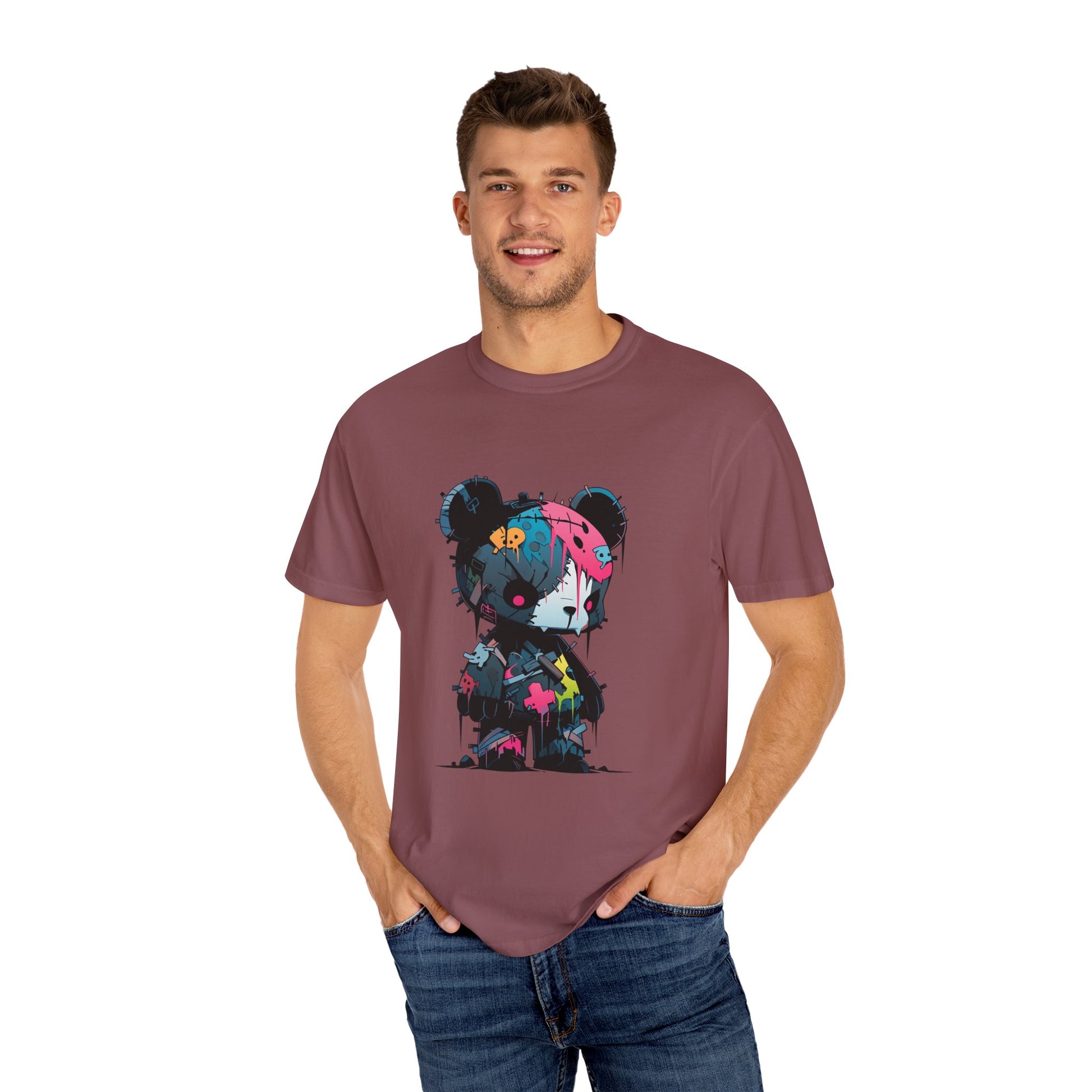 Hip Hop Teddy Bear Graphic Unisex Garment-dyed T-shirt Cotton Funny Humorous Graphic Soft Premium Unisex Men Women Brick T-shirt Birthday Gift-30
