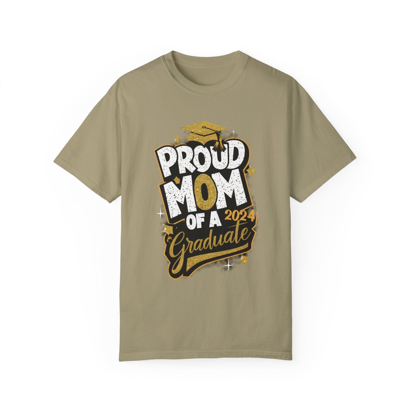Proud Mom of a 2024 Graduate Unisex Garment-dyed T-shirt Cotton Funny Humorous Graphic Soft Premium Unisex Men Women Khaki T-shirt Birthday Gift-11