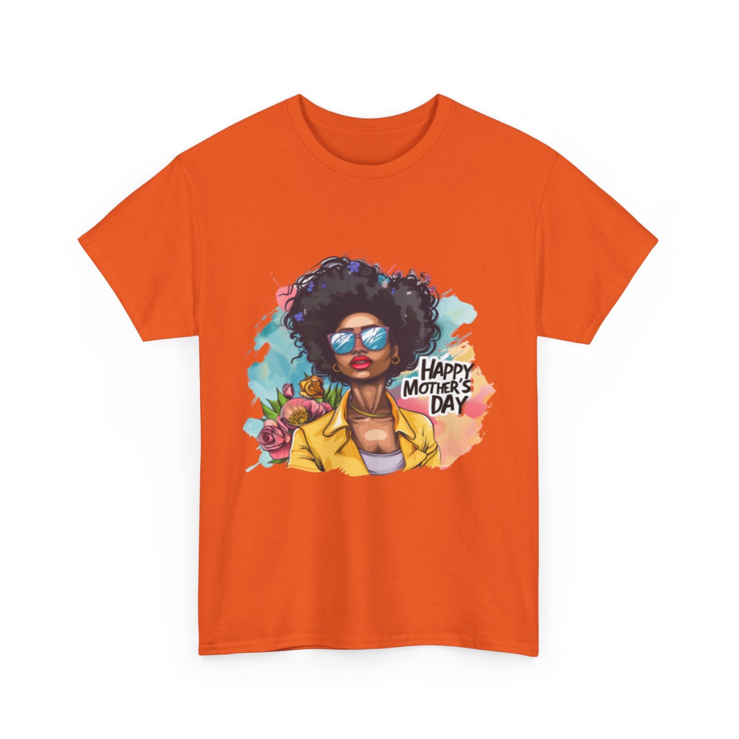 Happy Mother's Day African American Mom Graphic Unisex Heavy Cotton Tee Cotton Funny Humorous Graphic Soft Premium Unisex Men Women Orange T-shirt Birthday Gift-30