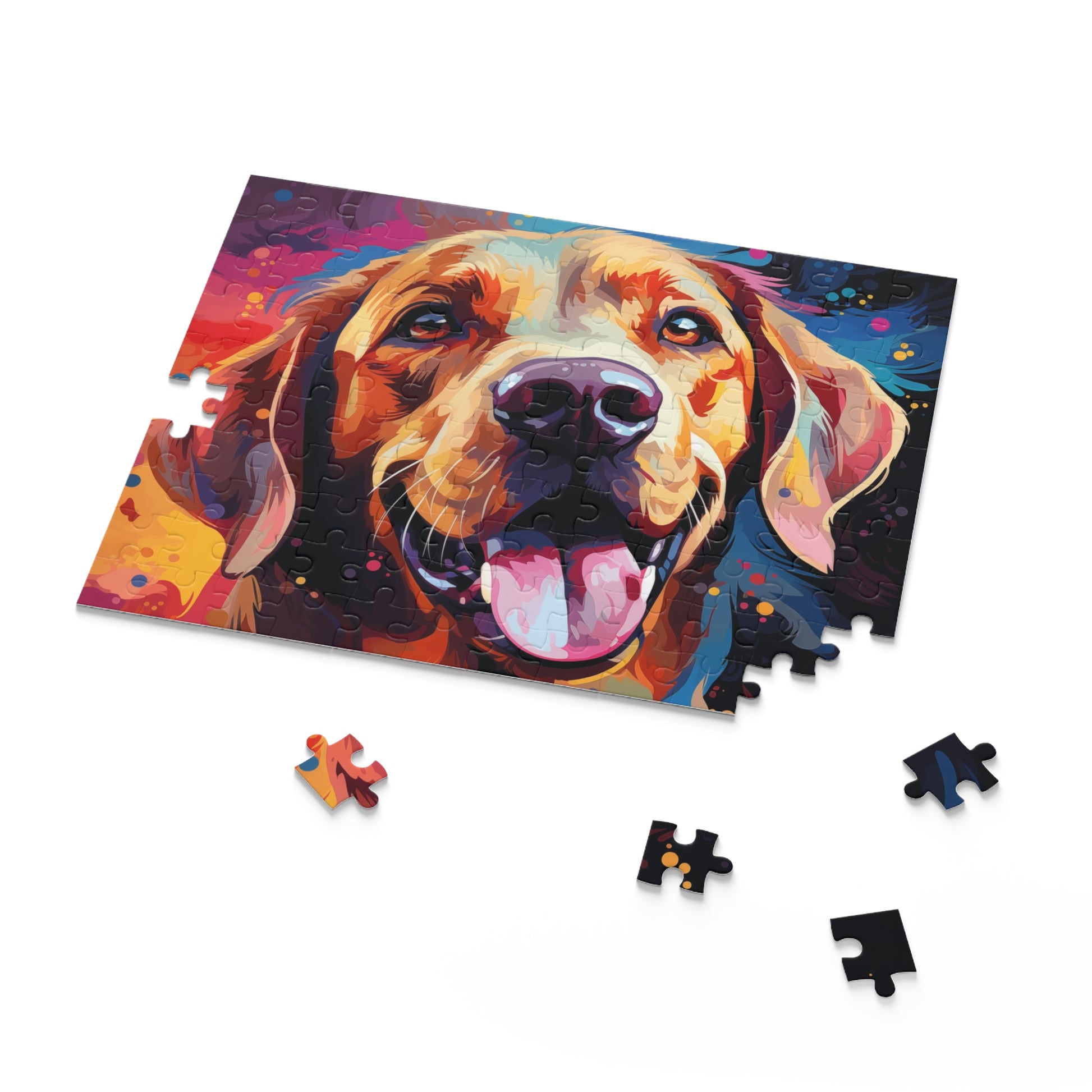 Labrador Dog Watercolor Abstract Vibrant Jigsaw Puzzle for Girls, Boys, Kids Adult Birthday Business Jigsaw Puzzle Gift for Him Funny Humorous Indoor Outdoor Game Gift For Her Online-7