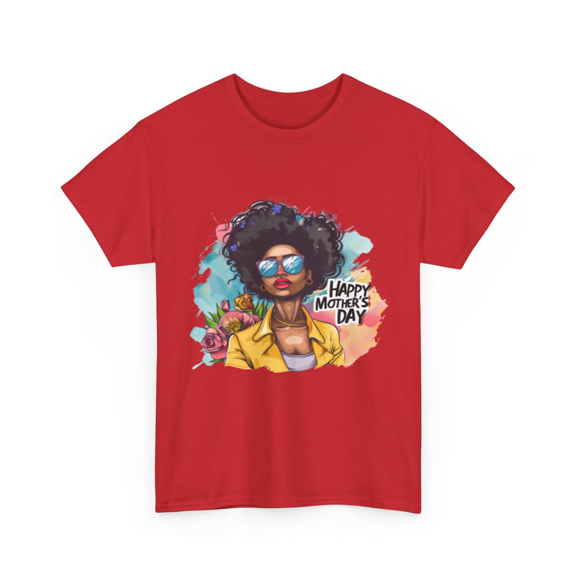 Happy Mother's Day African American Mom Graphic Unisex Heavy Cotton Tee Cotton Funny Humorous Graphic Soft Premium Unisex Men Women Red T-shirt Birthday Gift-33