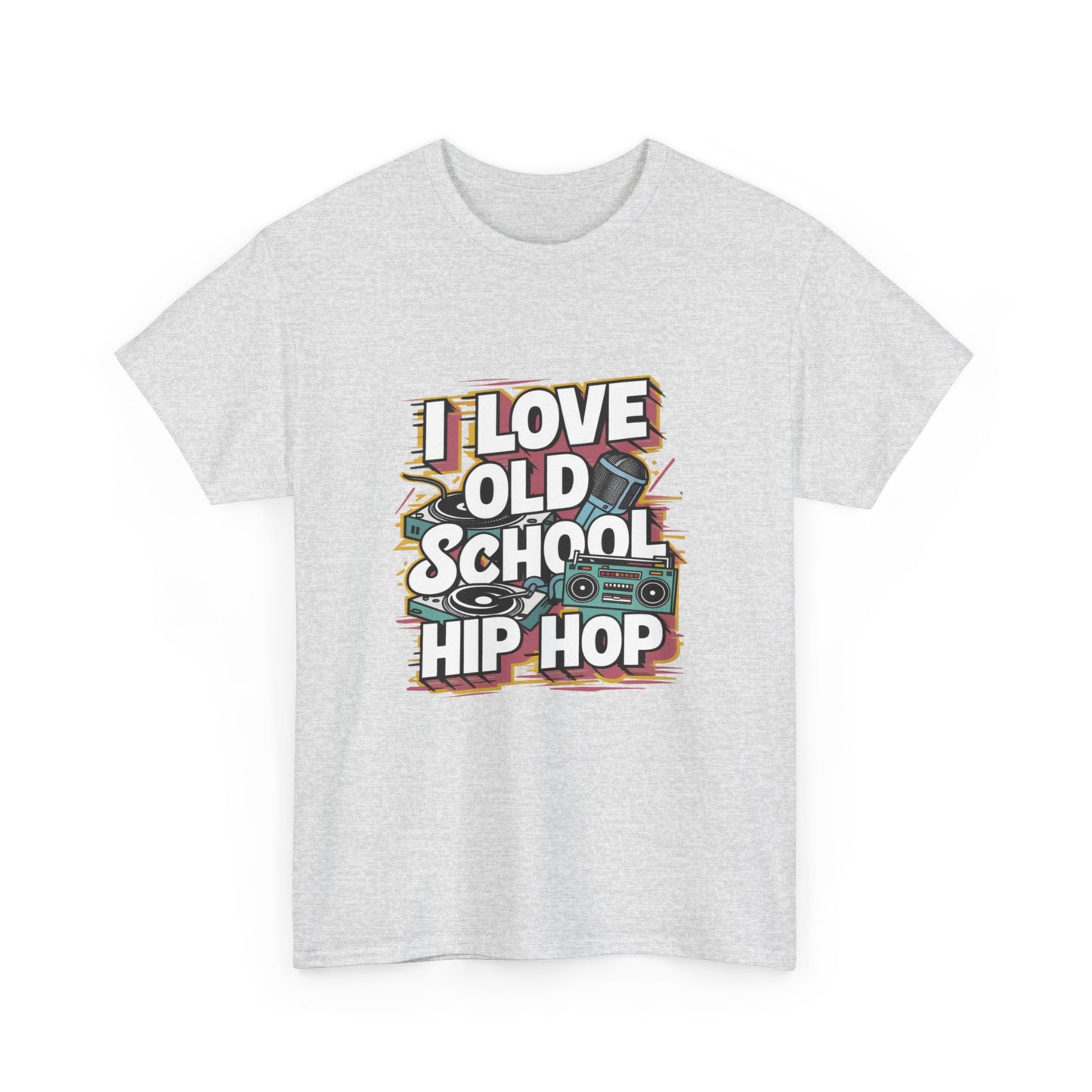 I Love Old School Hip Hop Urban Graphic Unisex Heavy Cotton Tee Cotton Funny Humorous Graphic Soft Premium Unisex Men Women Ash T-shirt Birthday Gift-51