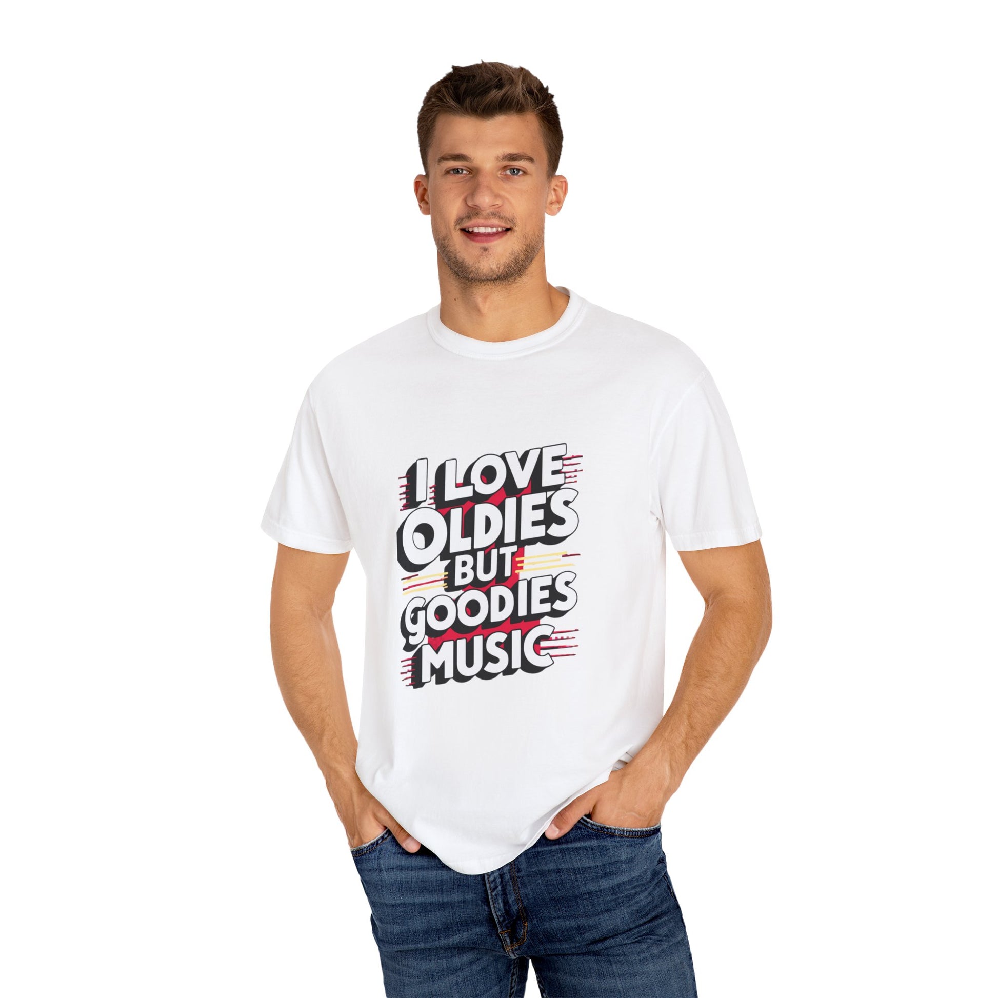 I Love Oldies but Goodies Music Urban Hip Hop Graphic Unisex Garment-dyed T-shirt Cotton Funny Humorous Graphic Soft Premium Unisex Men Women White T-shirt Birthday Gift-24