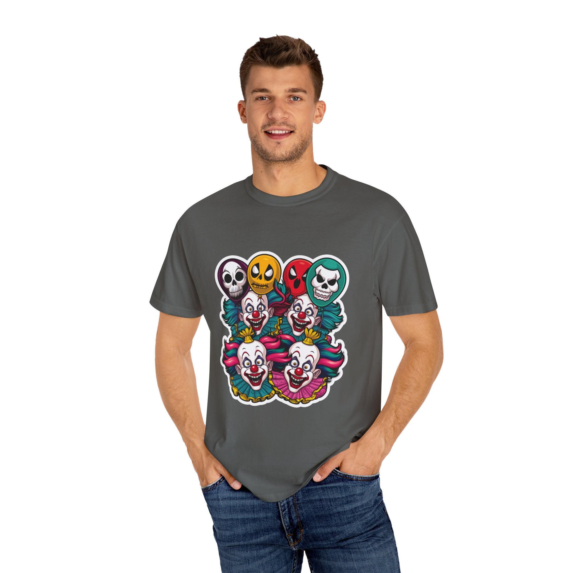 Funny Horror Scary Clown Face Urban Sarcastic Graphic Unisex Garment Dyed T-shirt Cotton Funny Humorous Graphic Soft Premium Unisex Men Women Pepper T-shirt Birthday Gift-51