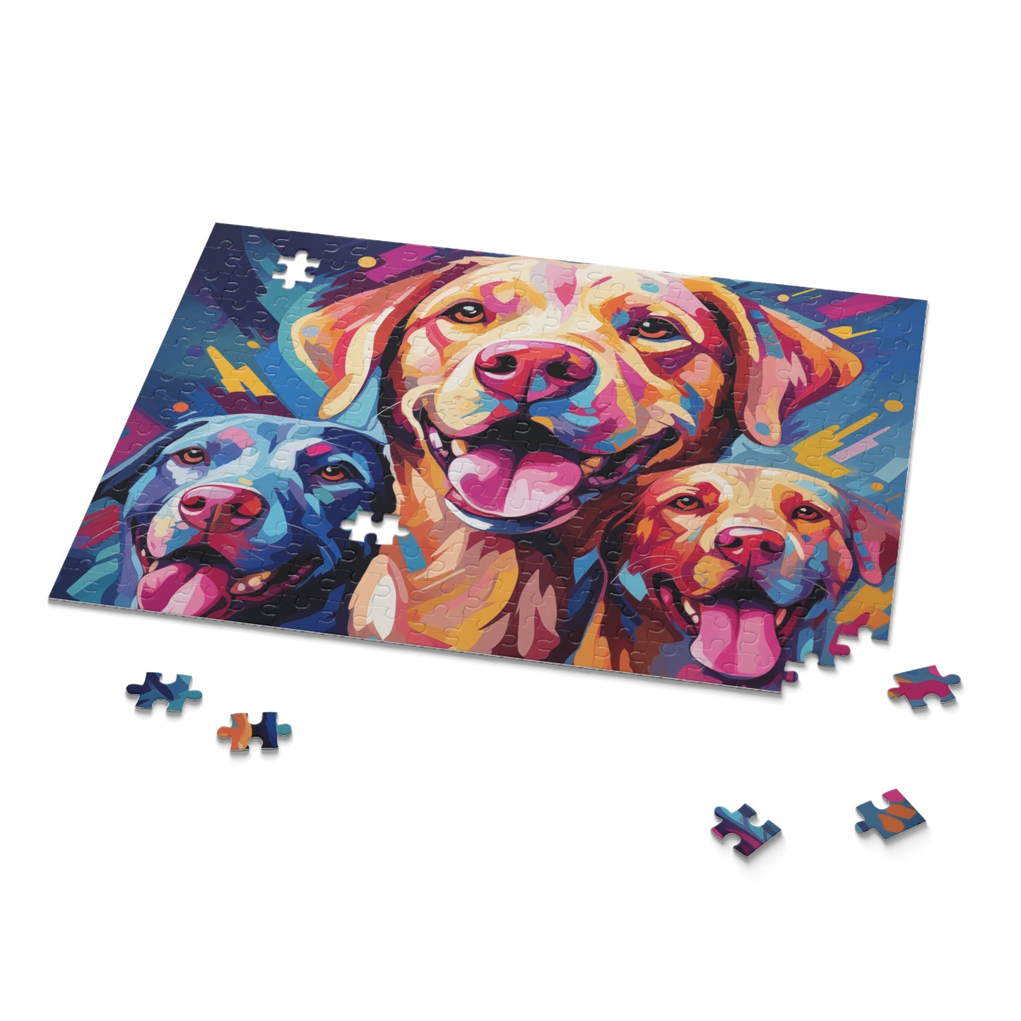 Labrador Abstract Watercolor Vibrant Jigsaw Dog Puzzle for Boys, Girls, Kids Adult Birthday Business Jigsaw Puzzle Gift for Him Funny Humorous Indoor Outdoor Game Gift For Her Online-9