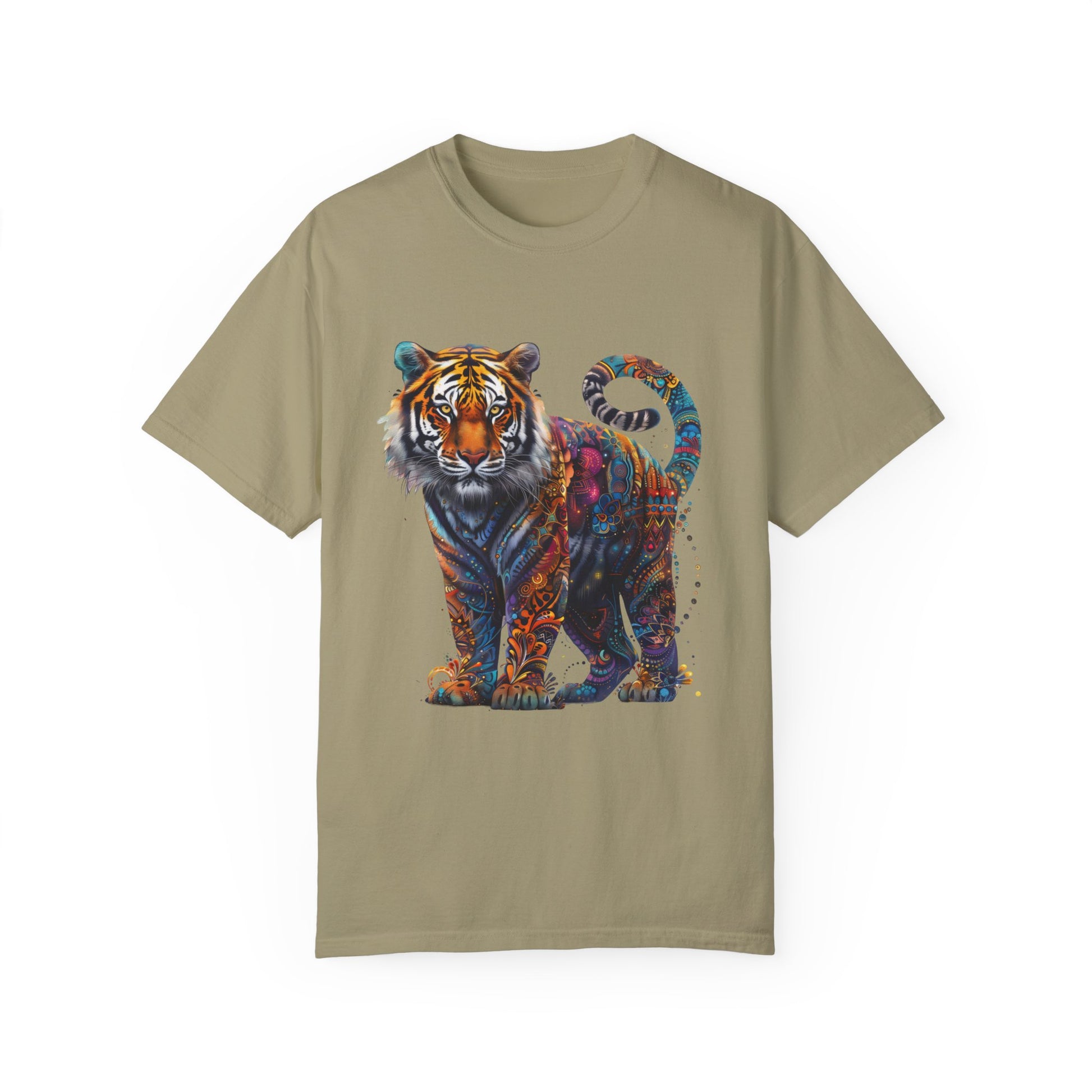 Lion Head Cool Graphic Design Novelty Unisex Garment-dyed T-shirt Cotton Funny Humorous Graphic Soft Premium Unisex Men Women Khaki T-shirt Birthday Gift-11