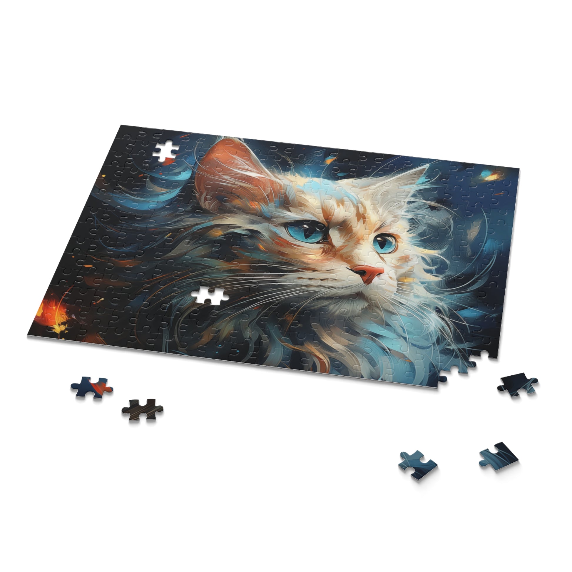Abstract Vibrant Watercolor Cat Jigsaw Puzzle for Boys Girls Kids Adult Birthday Business Jigsaw Puzzle Gift for Him Funny Humorous Indoor Outdoor Game Gift For Her Online-9