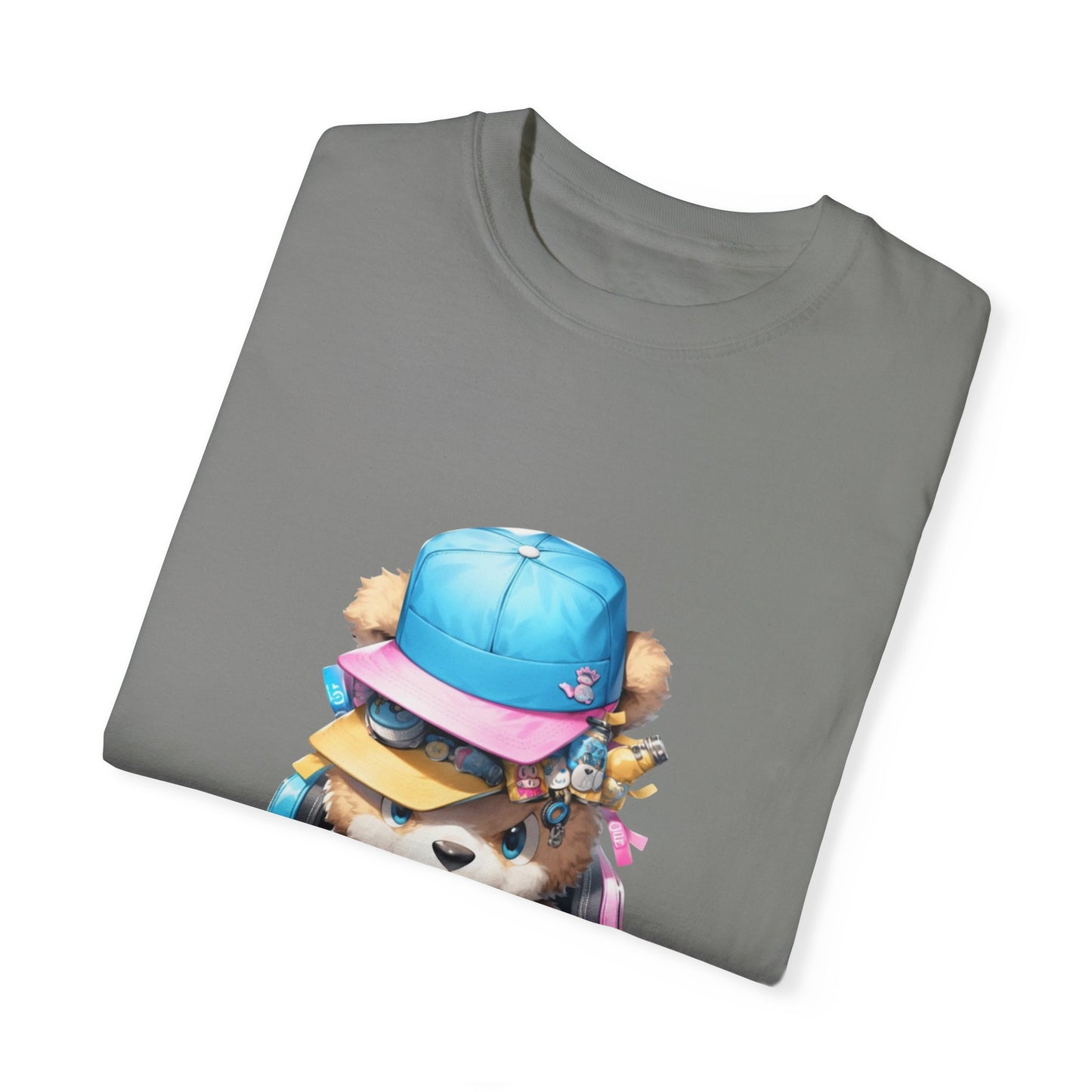 Hip Hop Teddy Bear Graphic Unisex Garment-dyed T-shirt Cotton Funny Humorous Graphic Soft Premium Unisex Men Women Granite T-shirt Birthday Gift-26