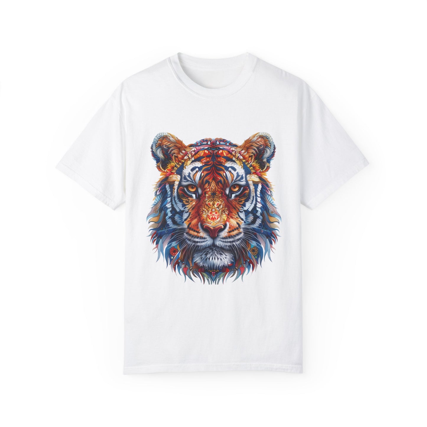 Lion Head Cool Graphic Design Novelty Unisex Garment-dyed T-shirt Cotton Funny Humorous Graphic Soft Premium Unisex Men Women White T-shirt Birthday Gift-3