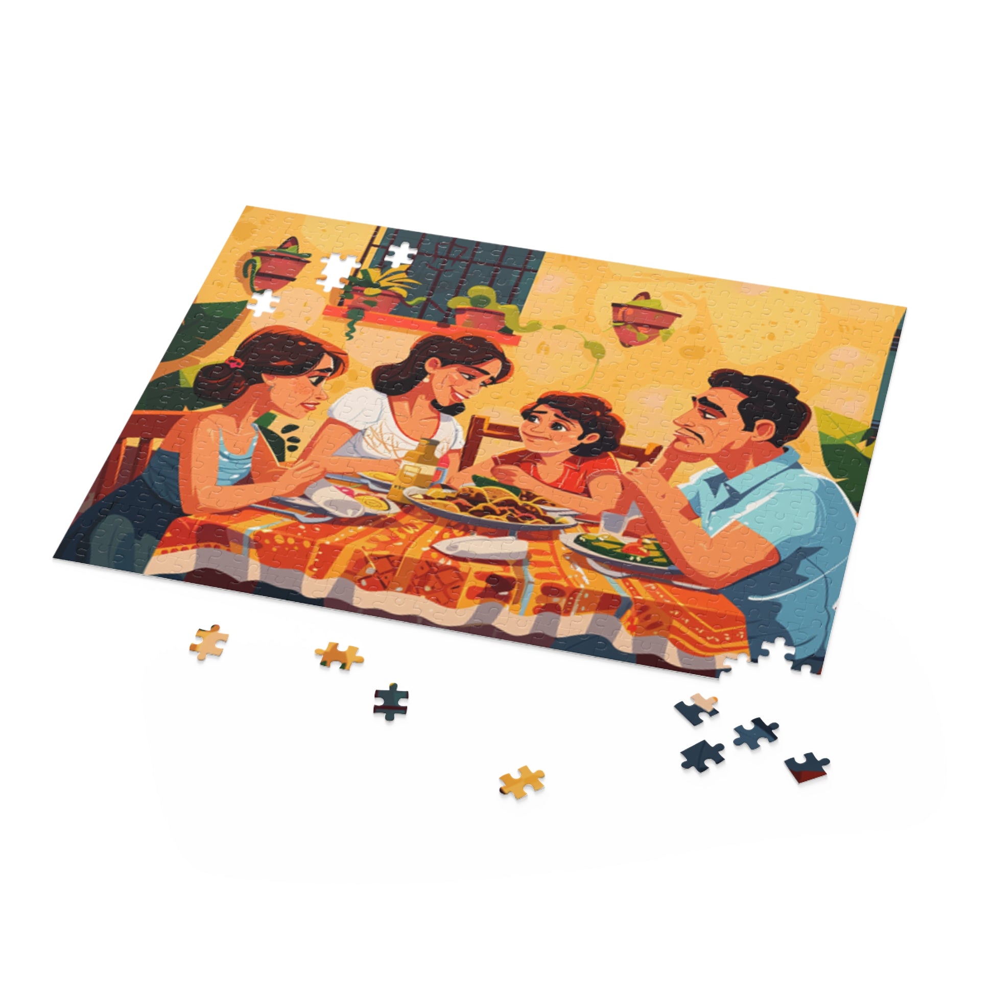 Mexican Art Family Sitting Retro Jigsaw Puzzle Adult Birthday Business Jigsaw Puzzle Gift for Him Funny Humorous Indoor Outdoor Game Gift For Her Online-5