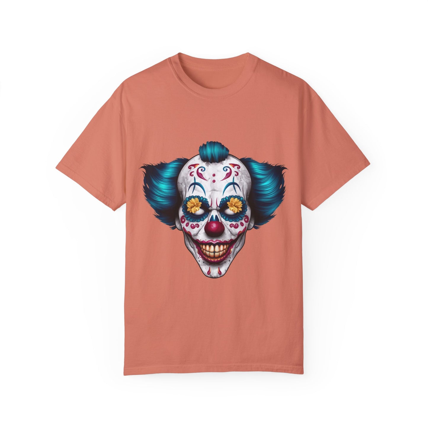 Funny Horror Scary Clown Face Urban Sarcastic Graphic Unisex Garment Dyed T-shirt Cotton Funny Humorous Graphic Soft Premium Unisex Men Women Terracotta T-shirt Birthday Gift-14