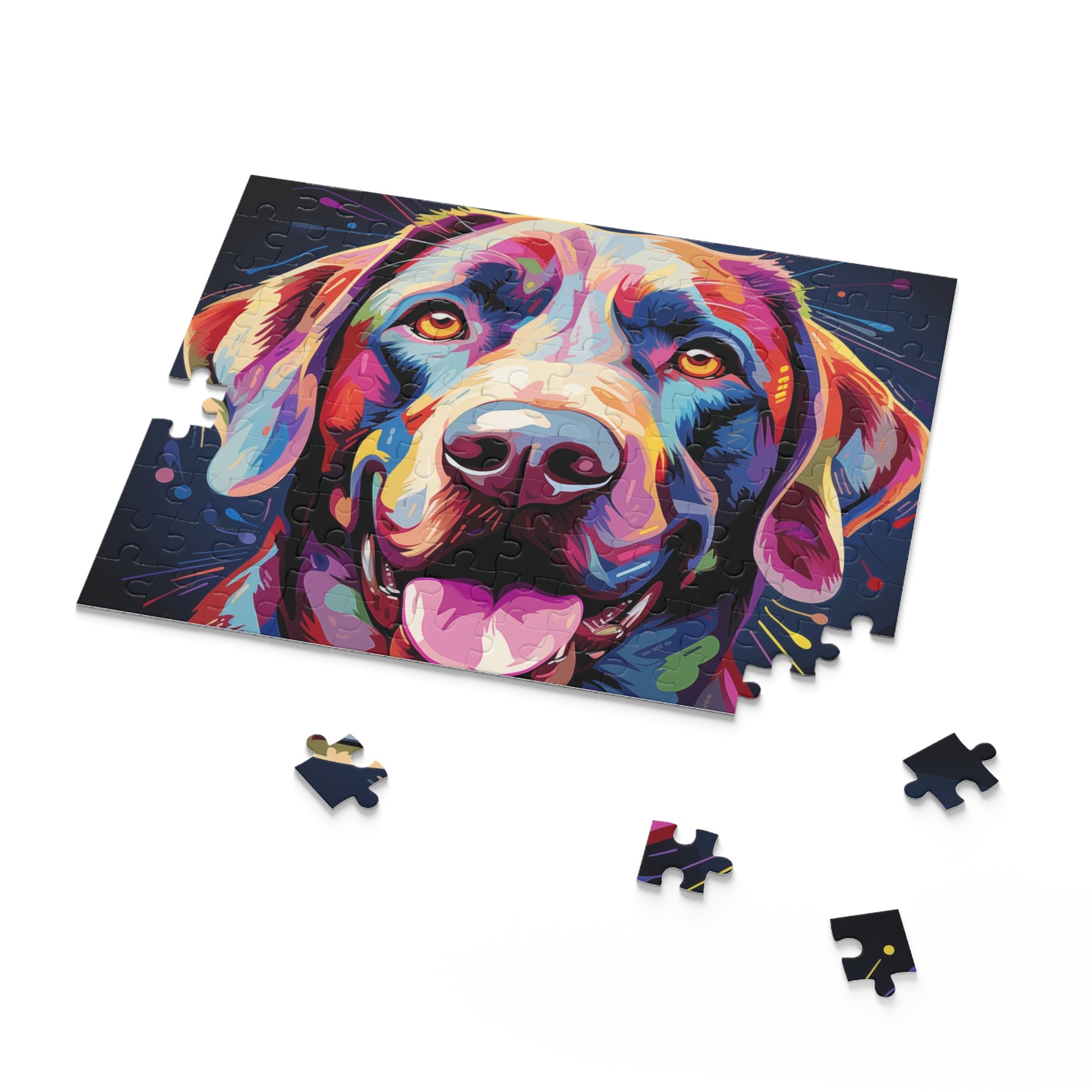 Labrador Abstract Vibrant Watercolor Dog Jigsaw Puzzle for Boys, Girls, Kids Adult Birthday Business Jigsaw Puzzle Gift for Him Funny Humorous Indoor Outdoor Game Gift For Her Online-7