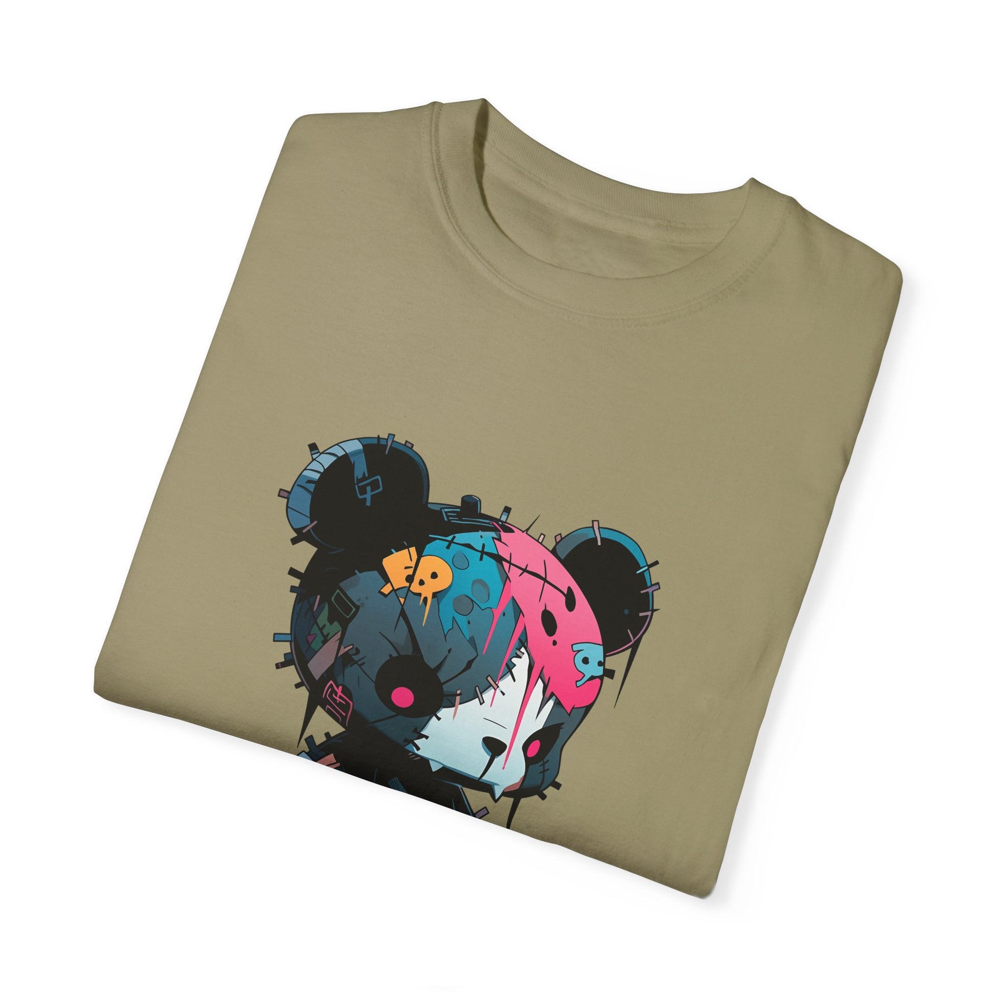 Hip Hop Teddy Bear Graphic Unisex Garment-dyed T-shirt Cotton Funny Humorous Graphic Soft Premium Unisex Men Women Khaki T-shirt Birthday Gift-47