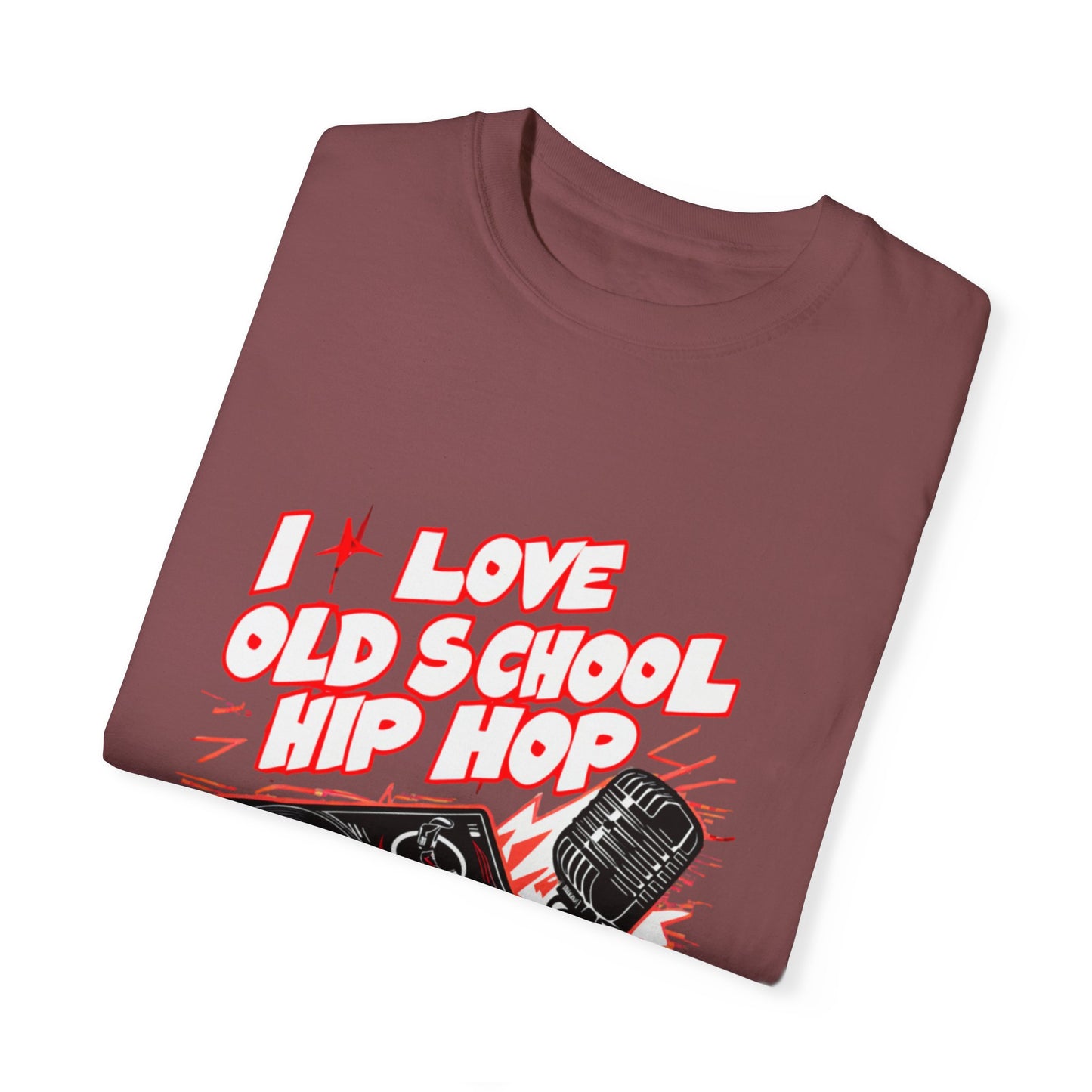 I Love Old School Hip Hop Graphic Unisex Garment-dyed T-shirt Cotton Funny Humorous Graphic Soft Premium Unisex Men Women Chili T-shirt Birthday Gift-29