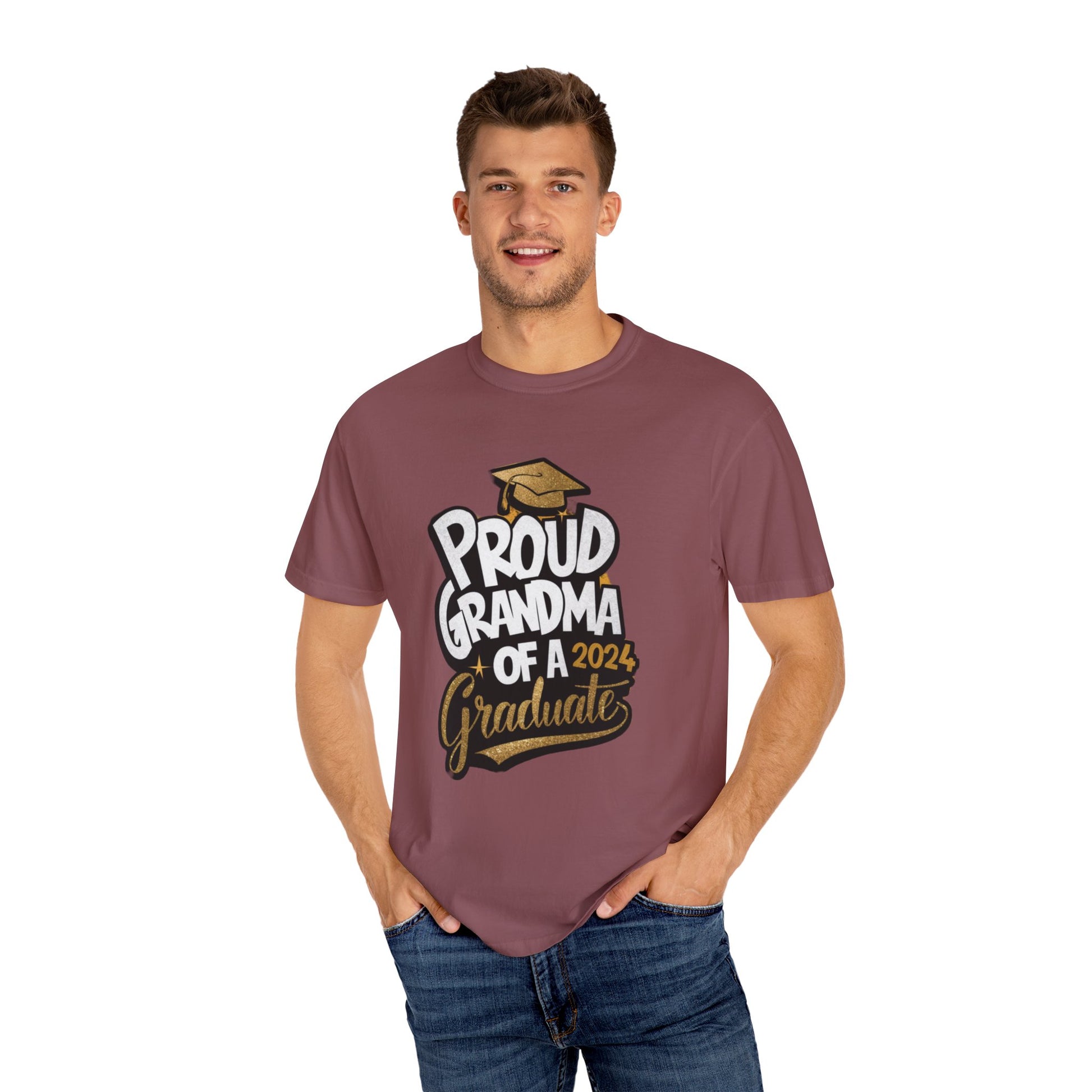 Proud of Grandma 2024 Graduate Unisex Garment-dyed T-shirt Cotton Funny Humorous Graphic Soft Premium Unisex Men Women Brick T-shirt Birthday Gift-30