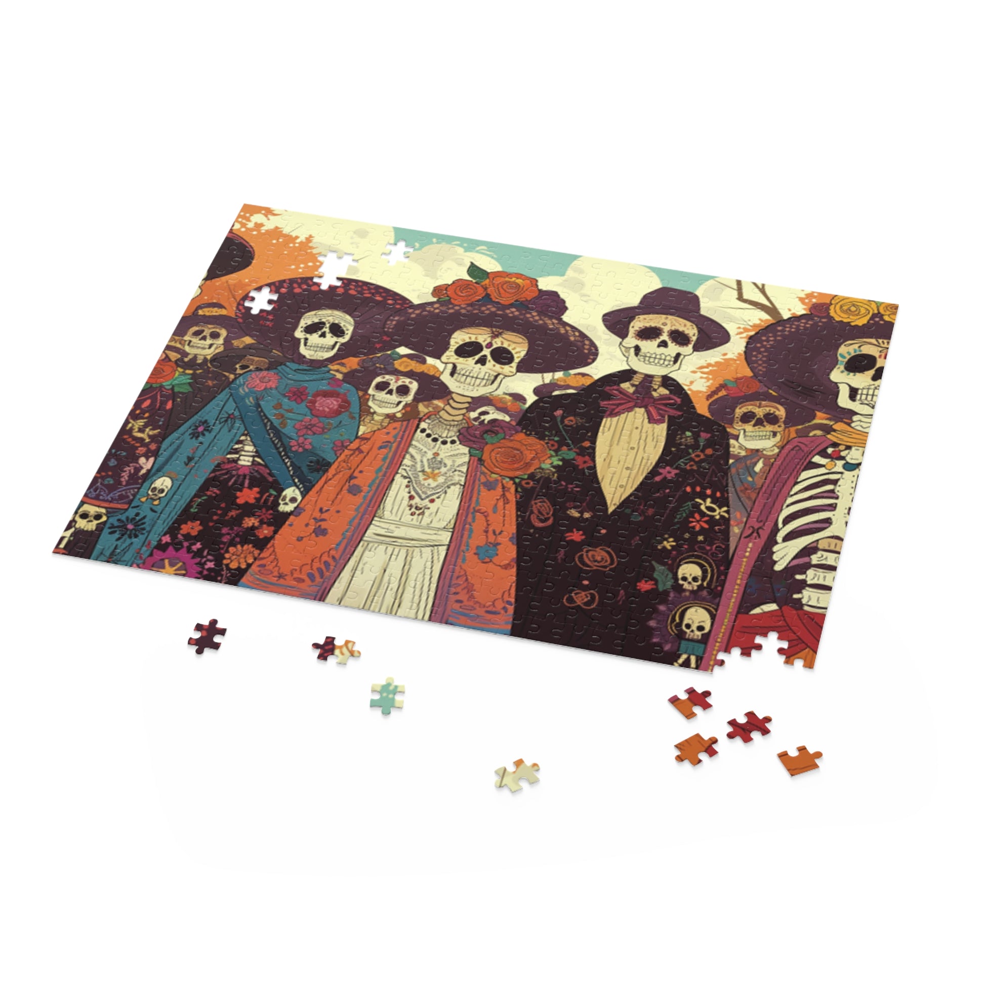 Mexican Art Day of the Dead Día de Muertos Jigsaw Puzzle Adult Birthday Business Jigsaw Puzzle Gift for Him Funny Humorous Indoor Outdoor Game Gift For Her Online-5