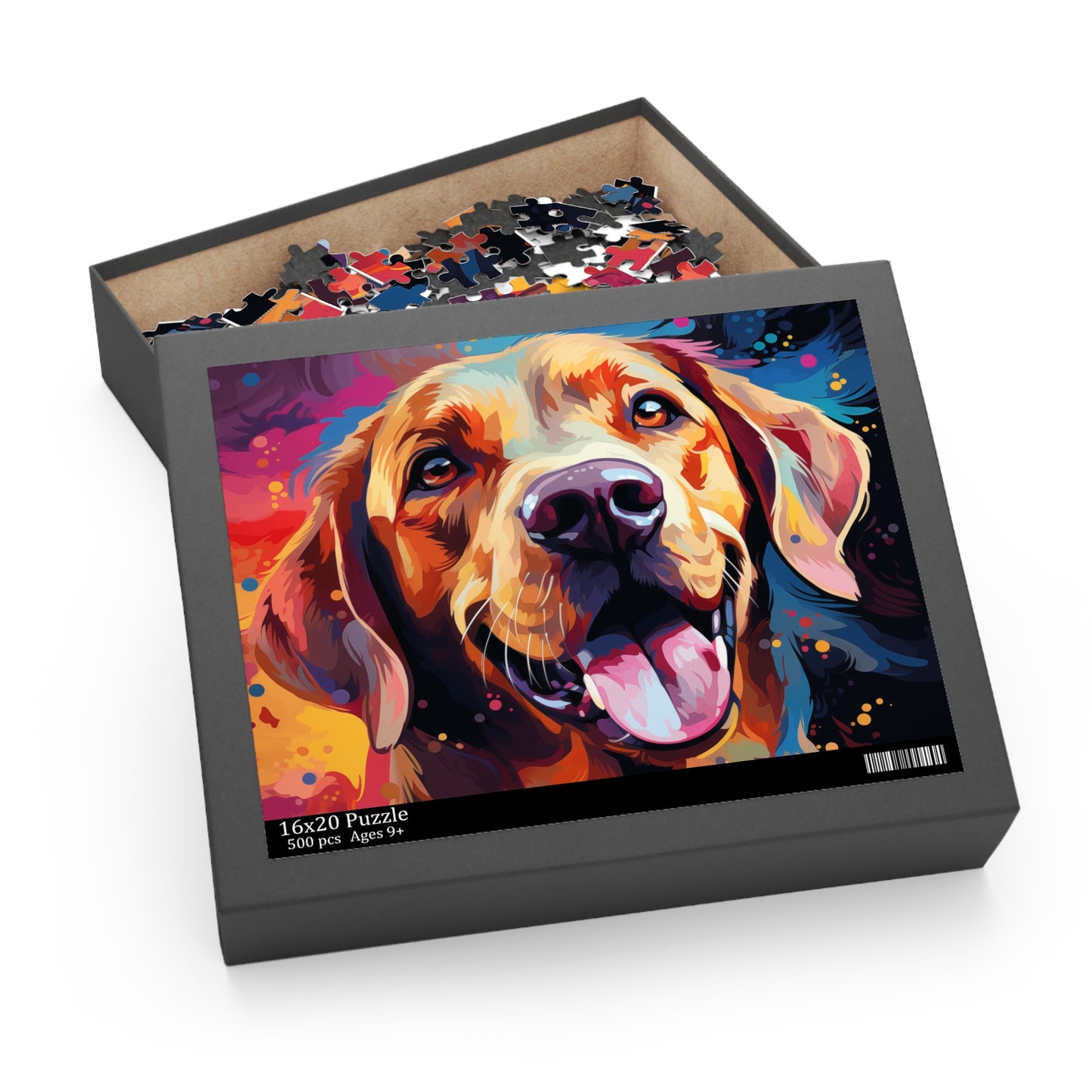 Labrador Dog Watercolor Abstract Vibrant Jigsaw Puzzle for Girls, Boys, Kids Adult Birthday Business Jigsaw Puzzle Gift for Him Funny Humorous Indoor Outdoor Game Gift For Her Online-4