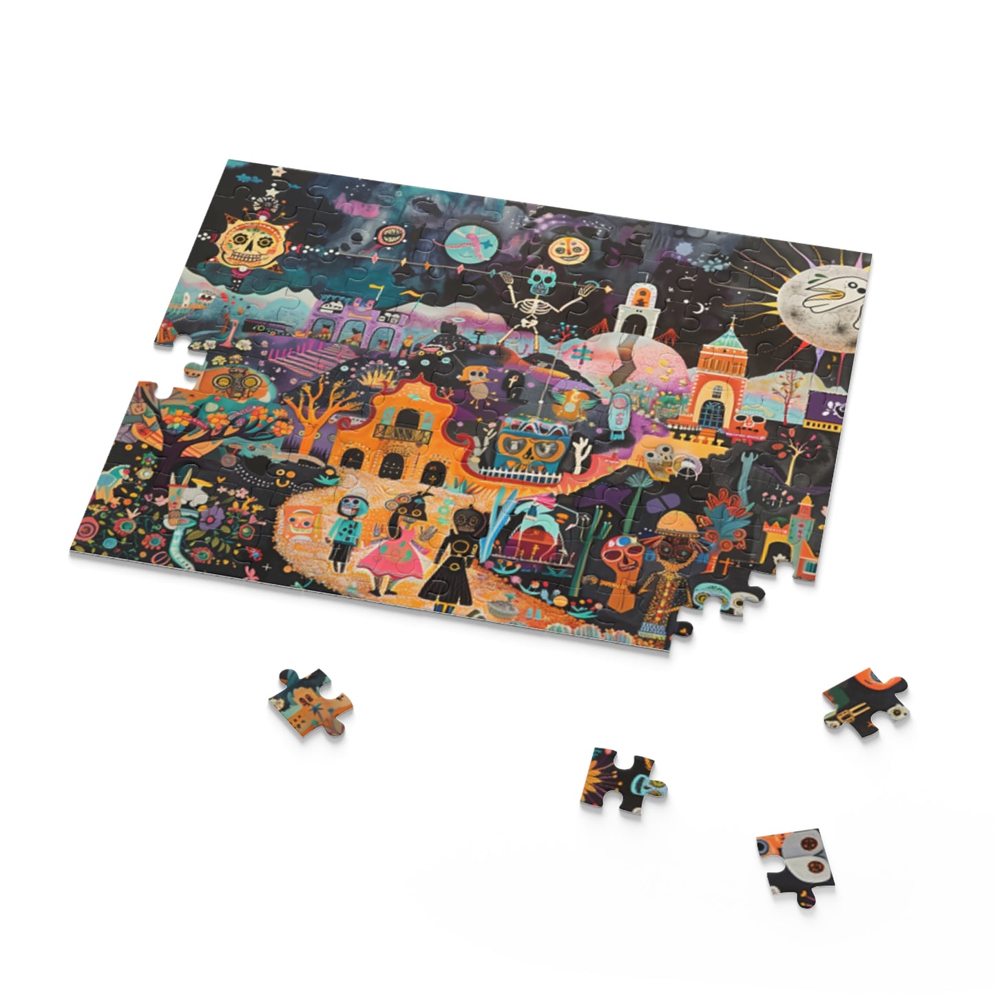 Mexican Art Day of the Dead Día de Muertos Jigsaw Puzzle Adult Birthday Business Jigsaw Puzzle Gift for Him Funny Humorous Indoor Outdoor Game Gift For Her Online-7