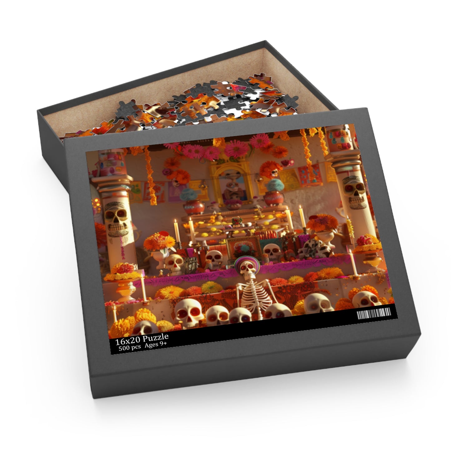 Mexican Art Day of the Dead Día de Muertos Jigsaw Puzzle Adult Birthday Business Jigsaw Puzzle Gift for Him Funny Humorous Indoor Outdoor Game Gift For Her Online-4