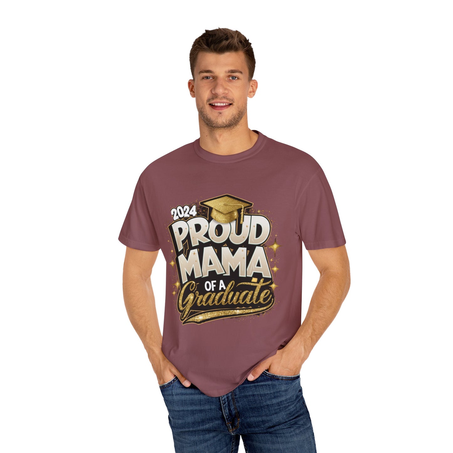 Proud Mama of a 2024 Graduate Unisex Garment-dyed T-shirt Cotton Funny Humorous Graphic Soft Premium Unisex Men Women Brick T-shirt Birthday Gift-30