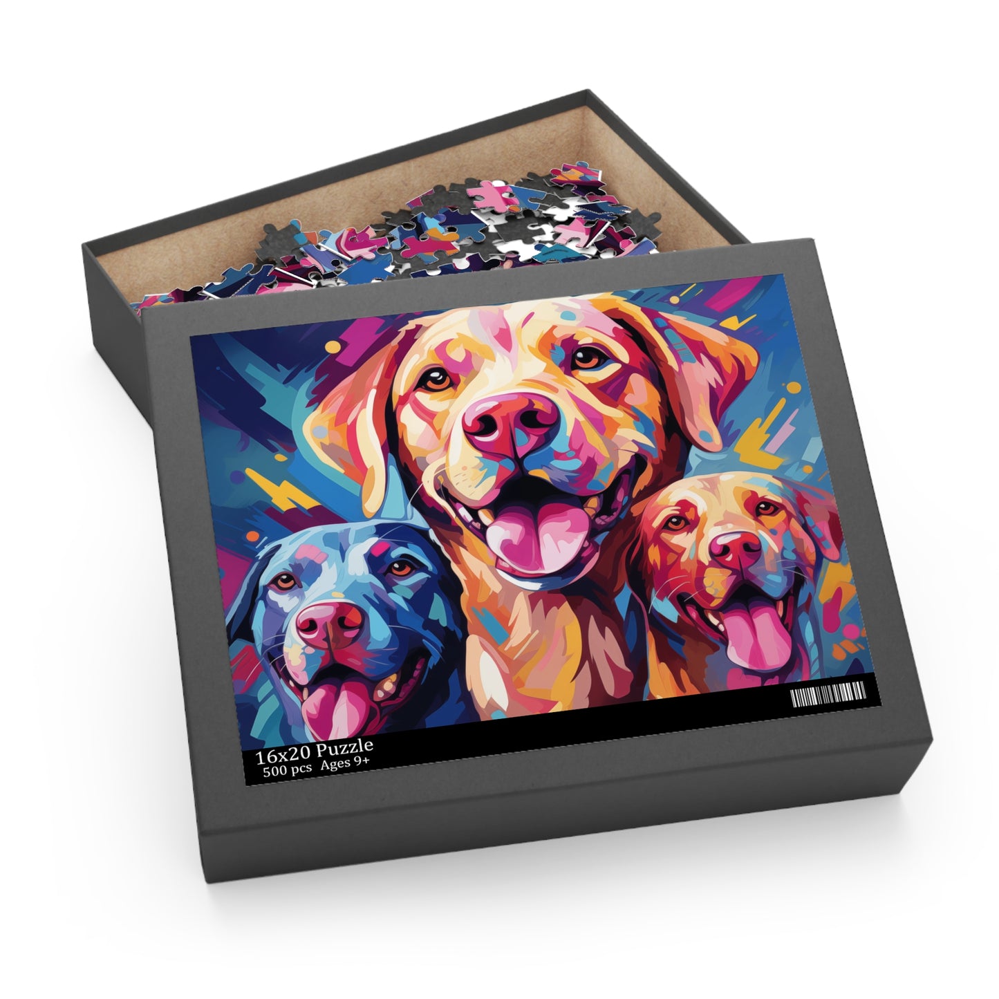 Labrador Abstract Watercolor Vibrant Jigsaw Dog Puzzle for Boys, Girls, Kids Adult Birthday Business Jigsaw Puzzle Gift for Him Funny Humorous Indoor Outdoor Game Gift For Her Online-4