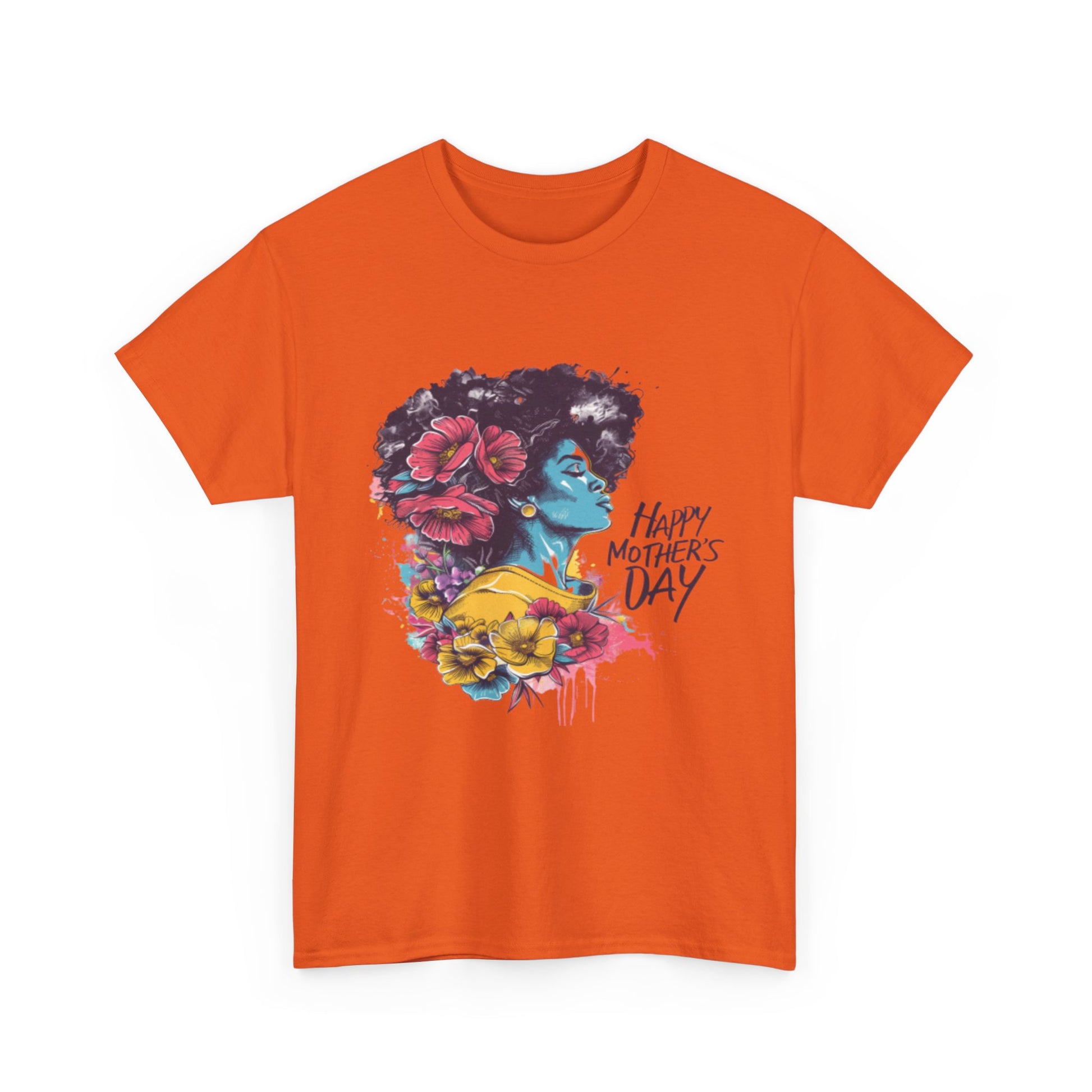 Happy Mother's Day African American Mom Graphic Unisex Heavy Cotton Tee Cotton Funny Humorous Graphic Soft Premium Unisex Men Women Orange T-shirt Birthday Gift-30