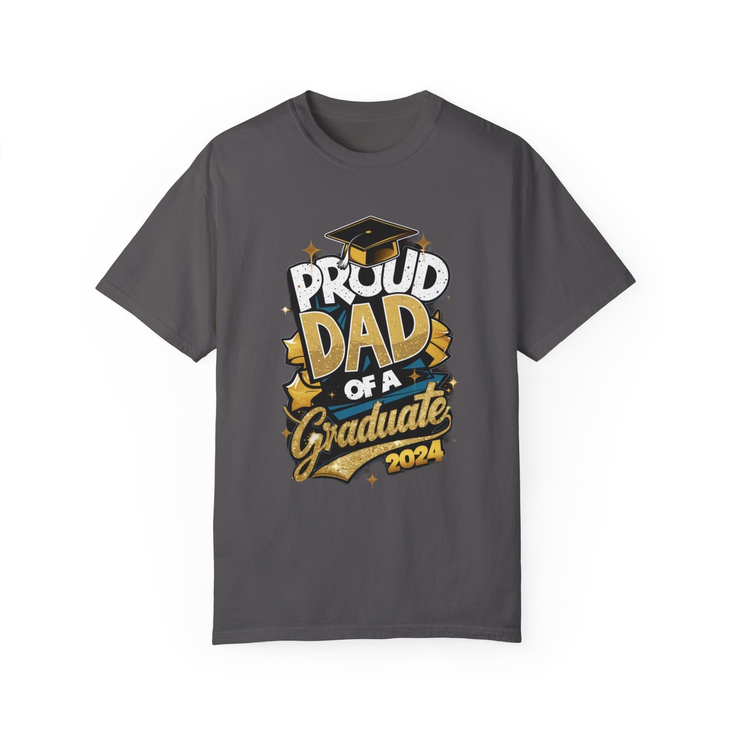 Proud Dad of a 2024 Graduate Unisex Garment-dyed T-shirt Cotton Funny Humorous Graphic Soft Premium Unisex Men Women Graphite T-shirt Birthday Gift-8