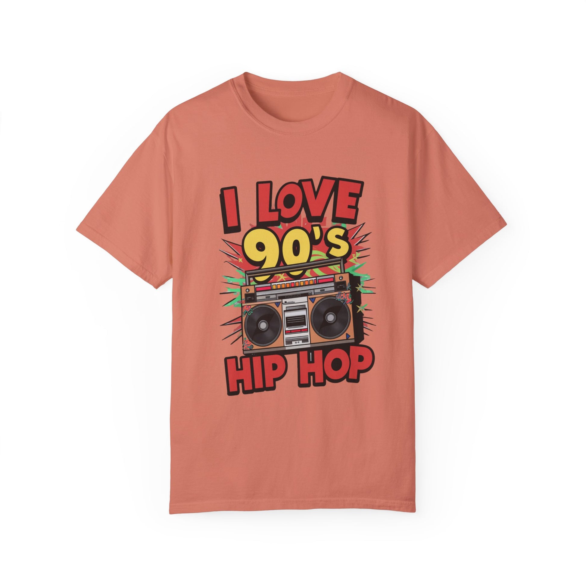 I Love 90's Hip Hop Graphic Unisex Garment-dyed T-shirt Cotton Funny Humorous Graphic Soft Premium Unisex Men Women Terracotta T-shirt Birthday Gift-14