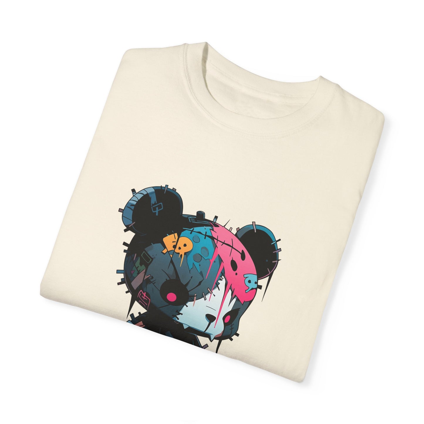 Hip Hop Teddy Bear Graphic Unisex Garment-dyed T-shirt Cotton Funny Humorous Graphic Soft Premium Unisex Men Women Ivory T-shirt Birthday Gift-44