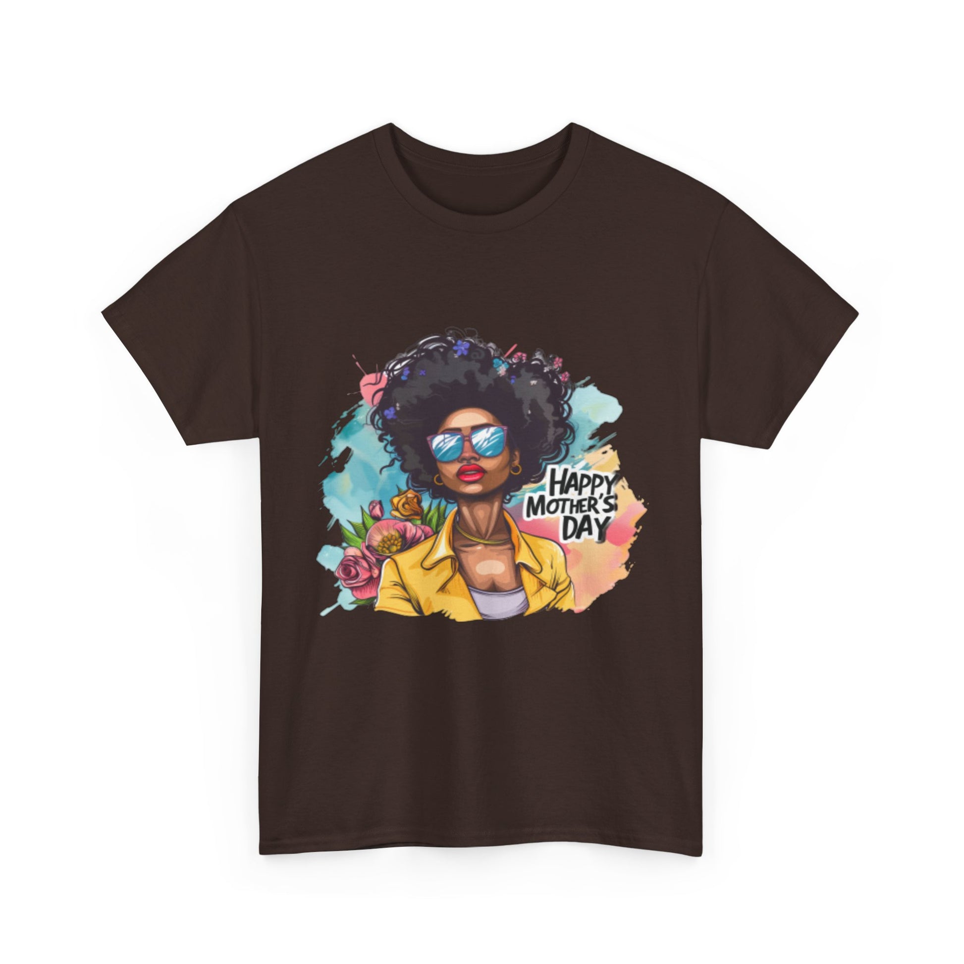 Happy Mother's Day African American Mom Graphic Unisex Heavy Cotton Tee Cotton Funny Humorous Graphic Soft Premium Unisex Men Women Dark Chocolate T-shirt Birthday Gift-21