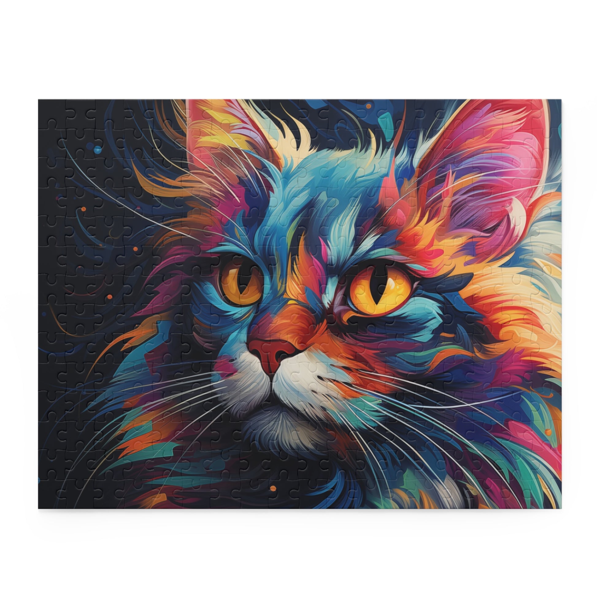 Watercolor Abstract Cat Jigsaw Puzzle for Boys, Girls, Kids Adult Birthday Business Jigsaw Puzzle Gift for Him Funny Humorous Indoor Outdoor Game Gift For Her Online-3