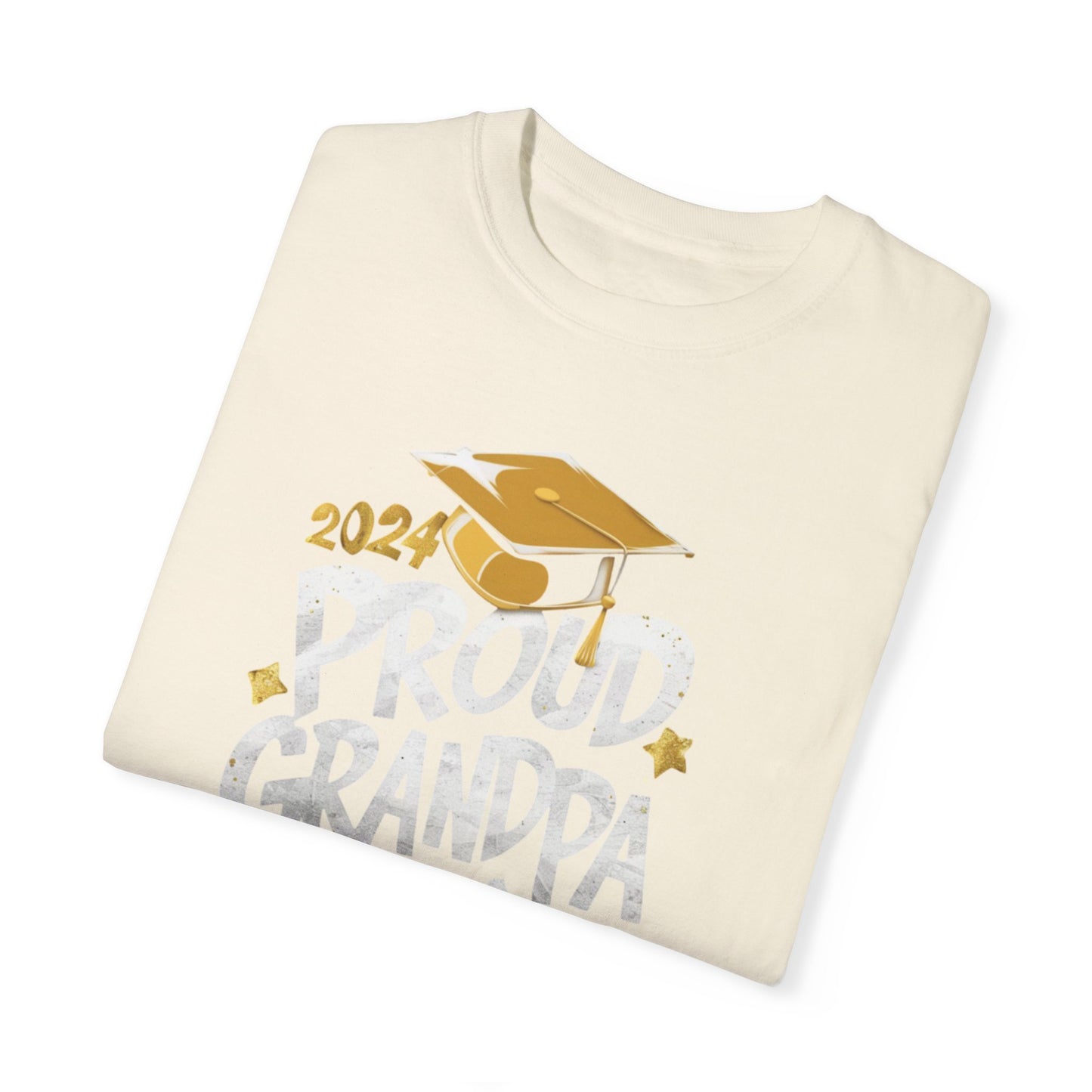 Proud Grandpa of a 2024 Graduate Unisex Garment-dyed T-shirt Cotton Funny Humorous Graphic Soft Premium Unisex Men Women Ivory T-shirt Birthday Gift-44