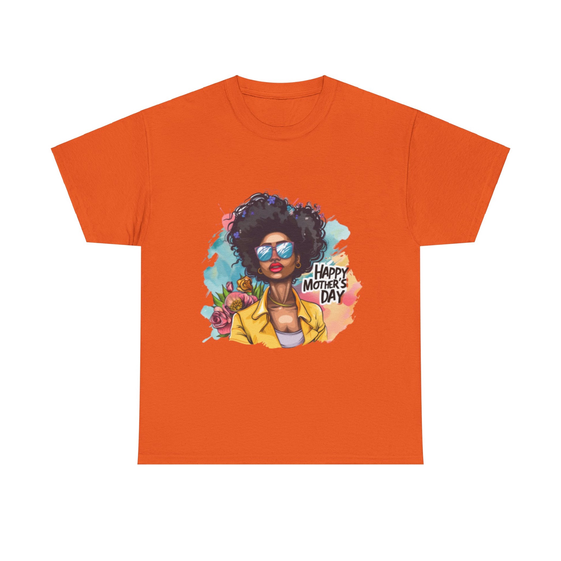 Happy Mother's Day African American Mom Graphic Unisex Heavy Cotton Tee Cotton Funny Humorous Graphic Soft Premium Unisex Men Women Orange T-shirt Birthday Gift-6