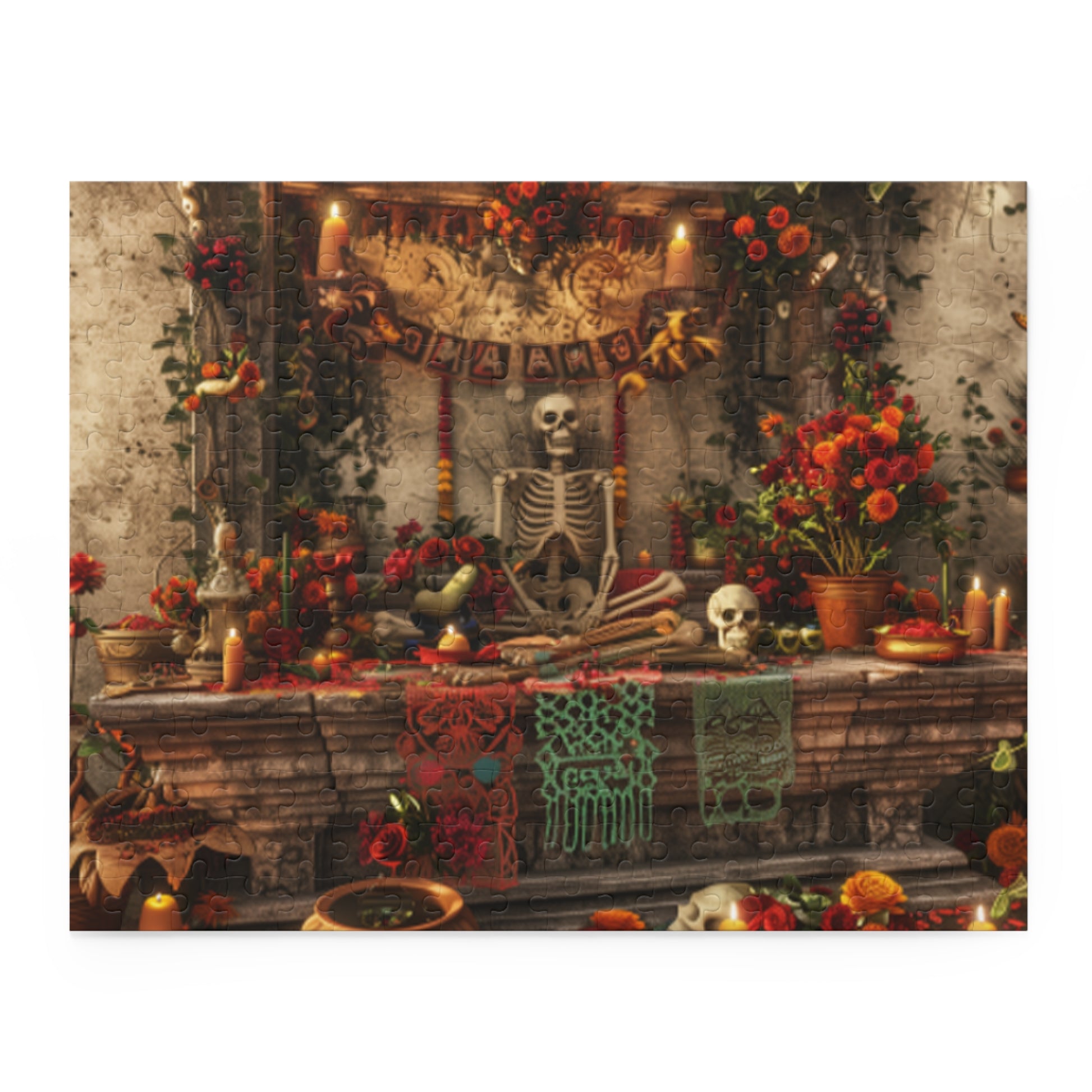 Mexican Art Retro Full Sitting Skull Jigsaw Puzzle Adult Birthday Business Jigsaw Puzzle Gift for Him Funny Humorous Indoor Outdoor Game Gift For Her Online-3