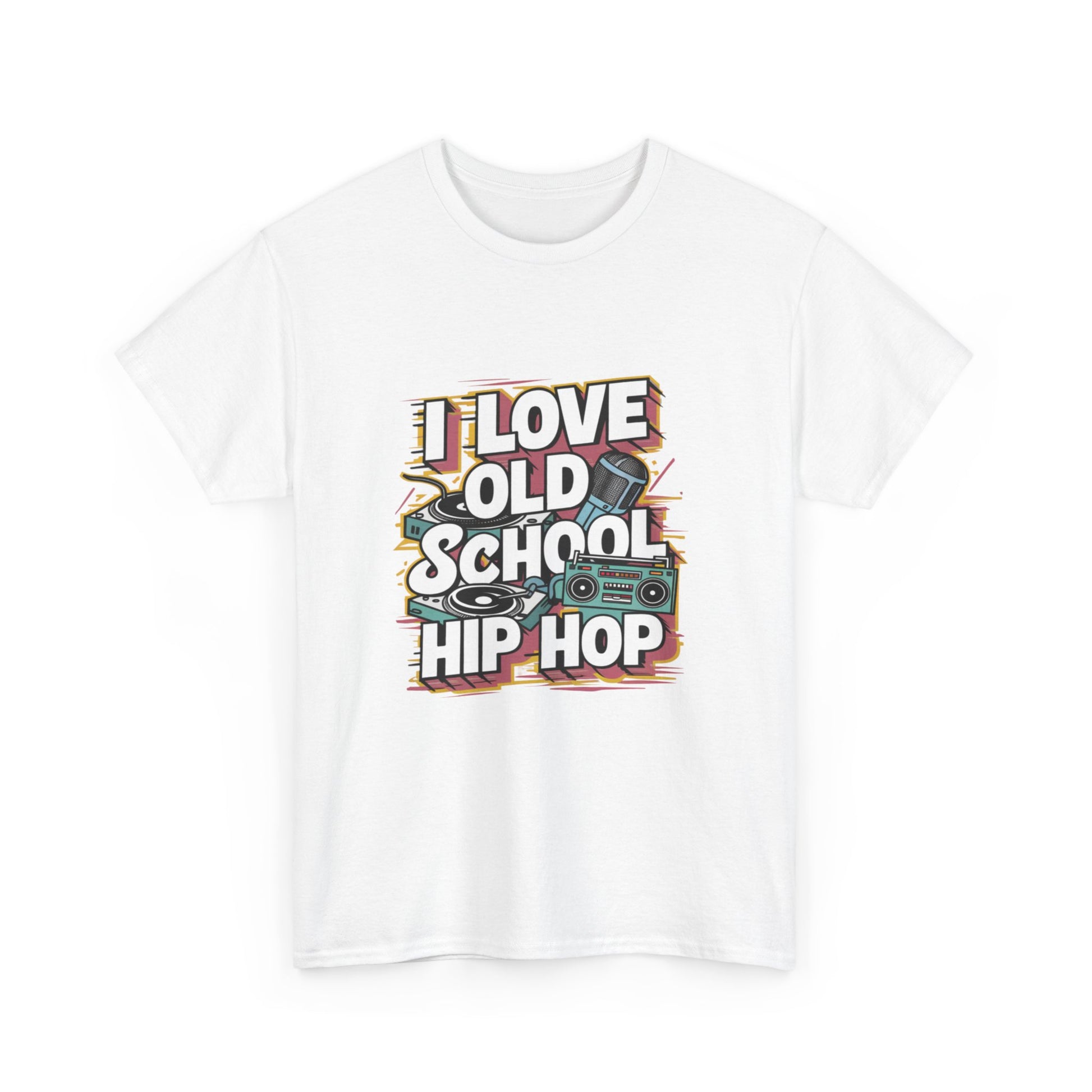 I Love Old School Hip Hop Urban Graphic Unisex Heavy Cotton Tee Cotton Funny Humorous Graphic Soft Premium Unisex Men Women White T-shirt Birthday Gift-42