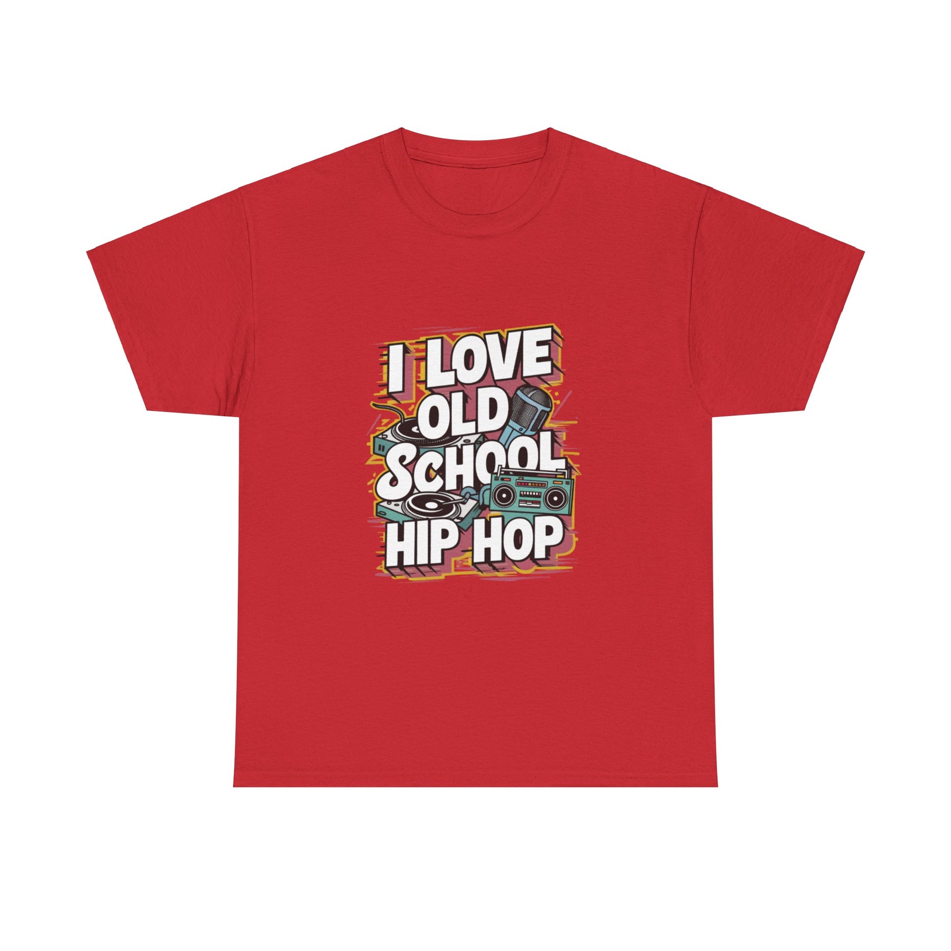 I Love Old School Hip Hop Urban Graphic Unisex Heavy Cotton Tee Cotton Funny Humorous Graphic Soft Premium Unisex Men Women Red T-shirt Birthday Gift-7