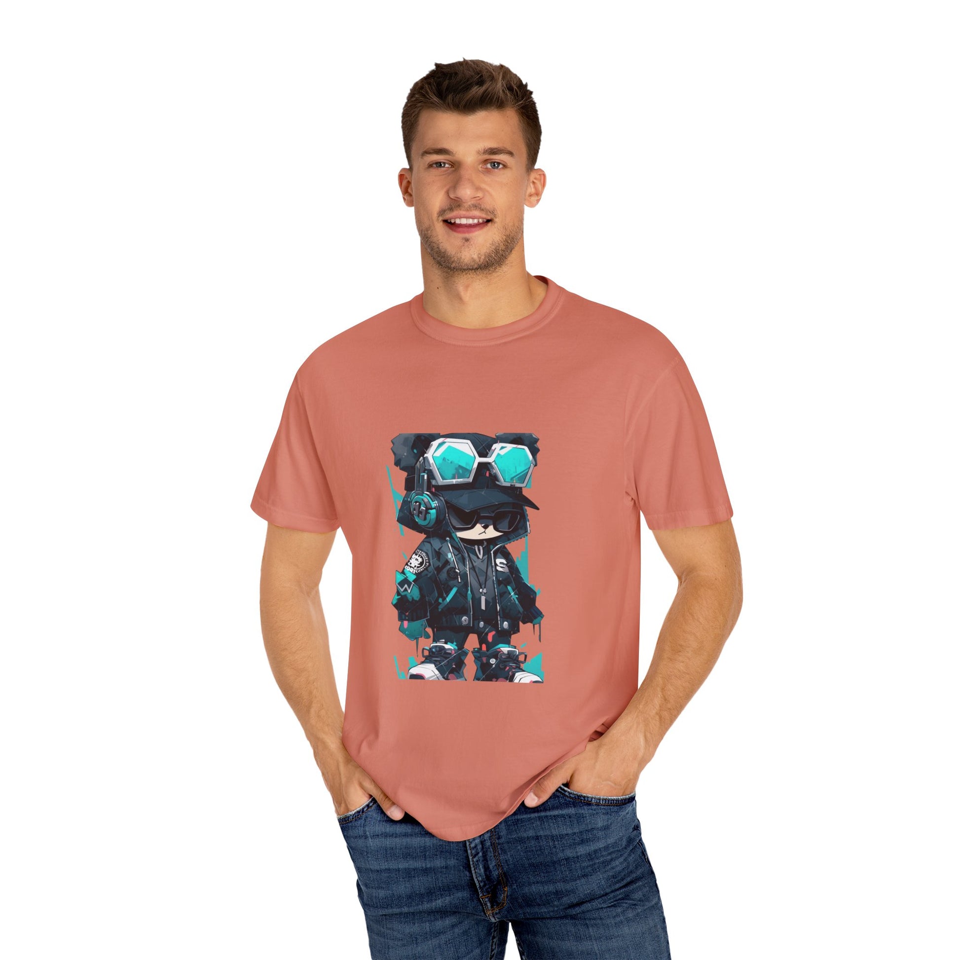 Hip Hop Teddy Bear Graphic Unisex Garment-dyed T-shirt Cotton Funny Humorous Graphic Soft Premium Unisex Men Women Terracotta T-shirt Birthday Gift-57