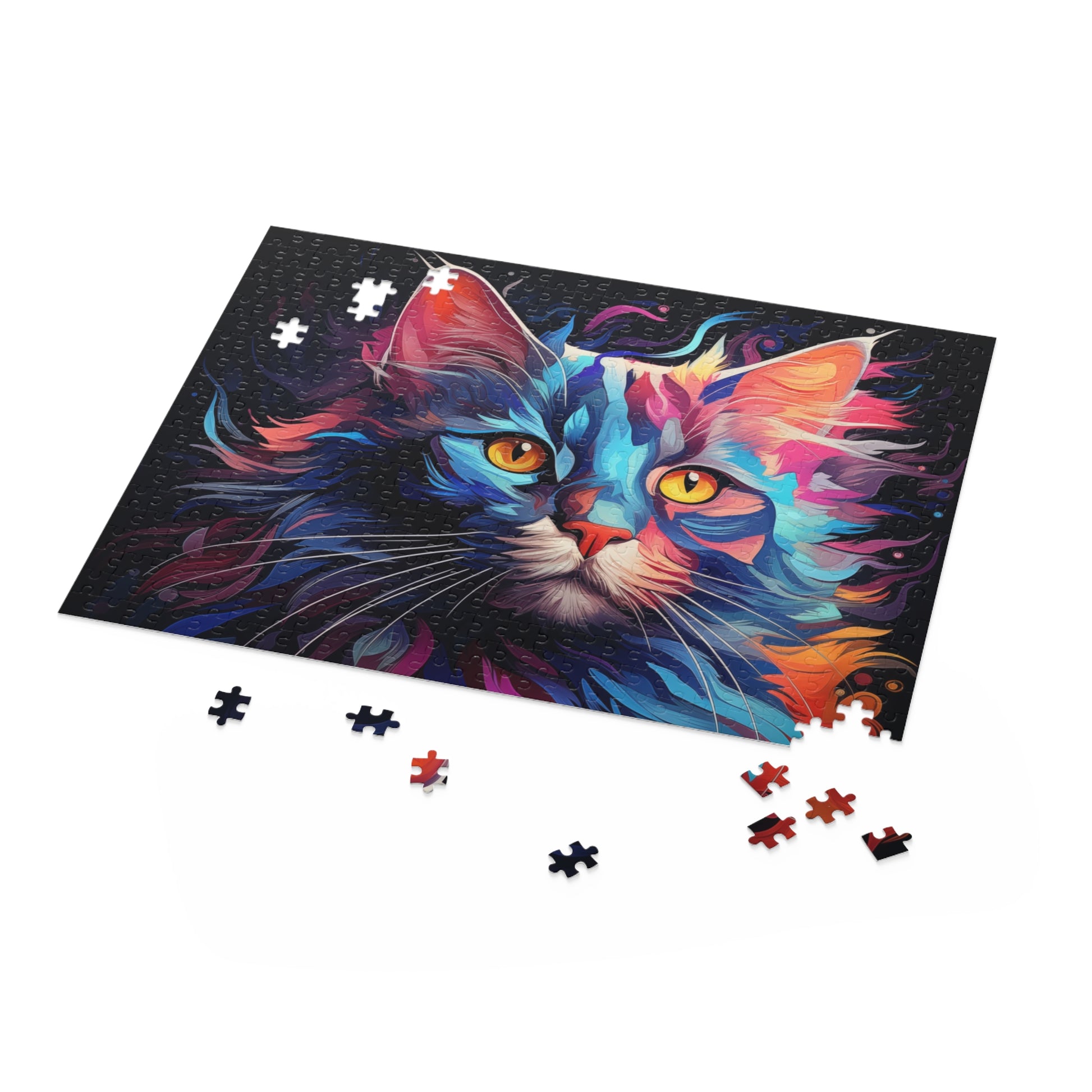 Abstract Cat Oil Paint Jigsaw Puzzle Adult Birthday Business Jigsaw Puzzle Gift for Him Funny Humorous Indoor Outdoor Game Gift For Her Online-5