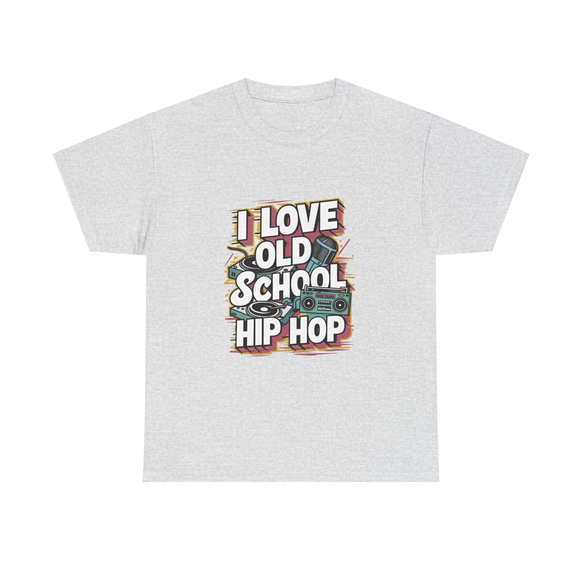 I Love Old School Hip Hop Urban Graphic Unisex Heavy Cotton Tee Cotton Funny Humorous Graphic Soft Premium Unisex Men Women Ash T-shirt Birthday Gift-13