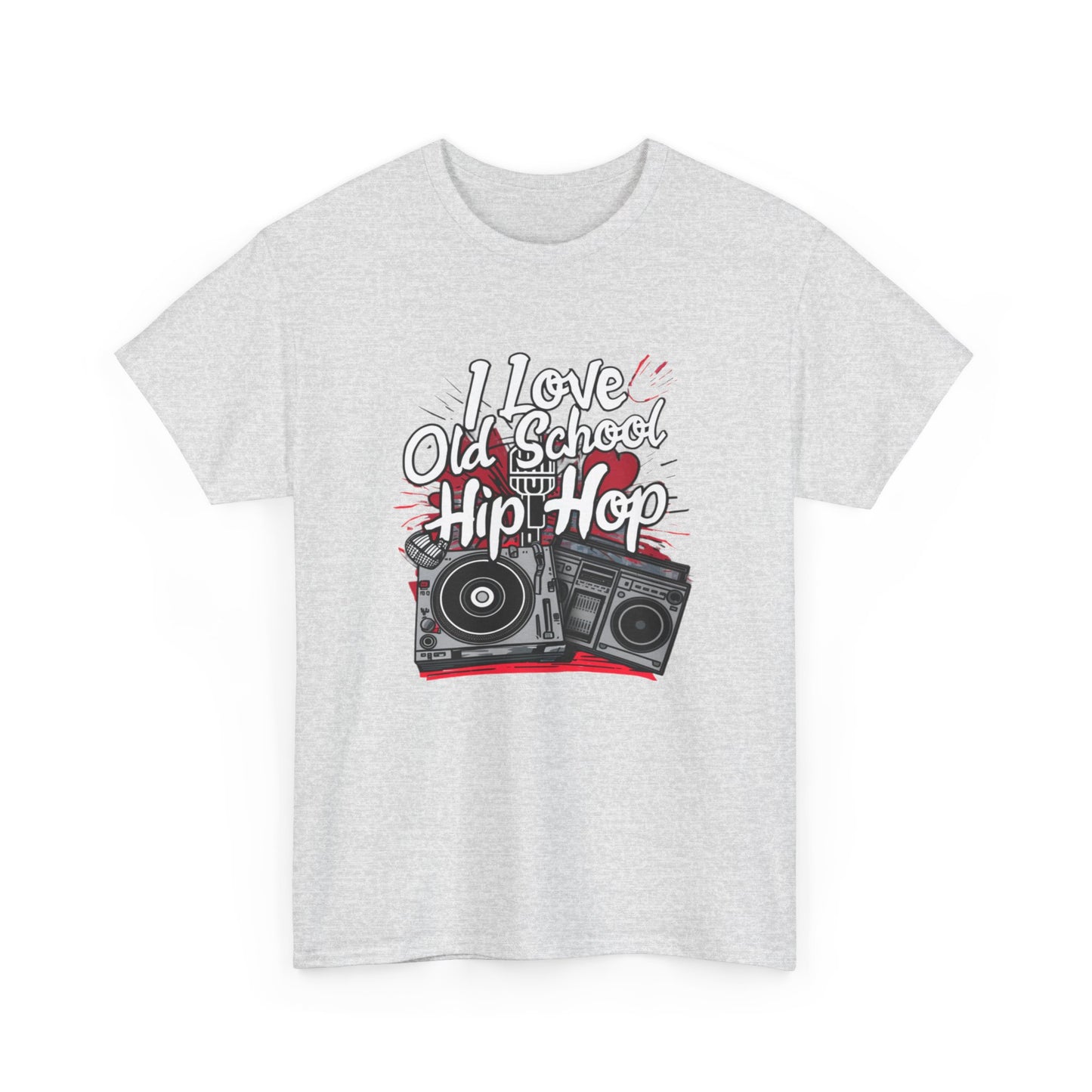 I Love Old School Hip Hop Urban Graphic Unisex Heavy Cotton Tee Cotton Funny Humorous Graphic Soft Premium Unisex Men Women Ash T-shirt Birthday Gift-51