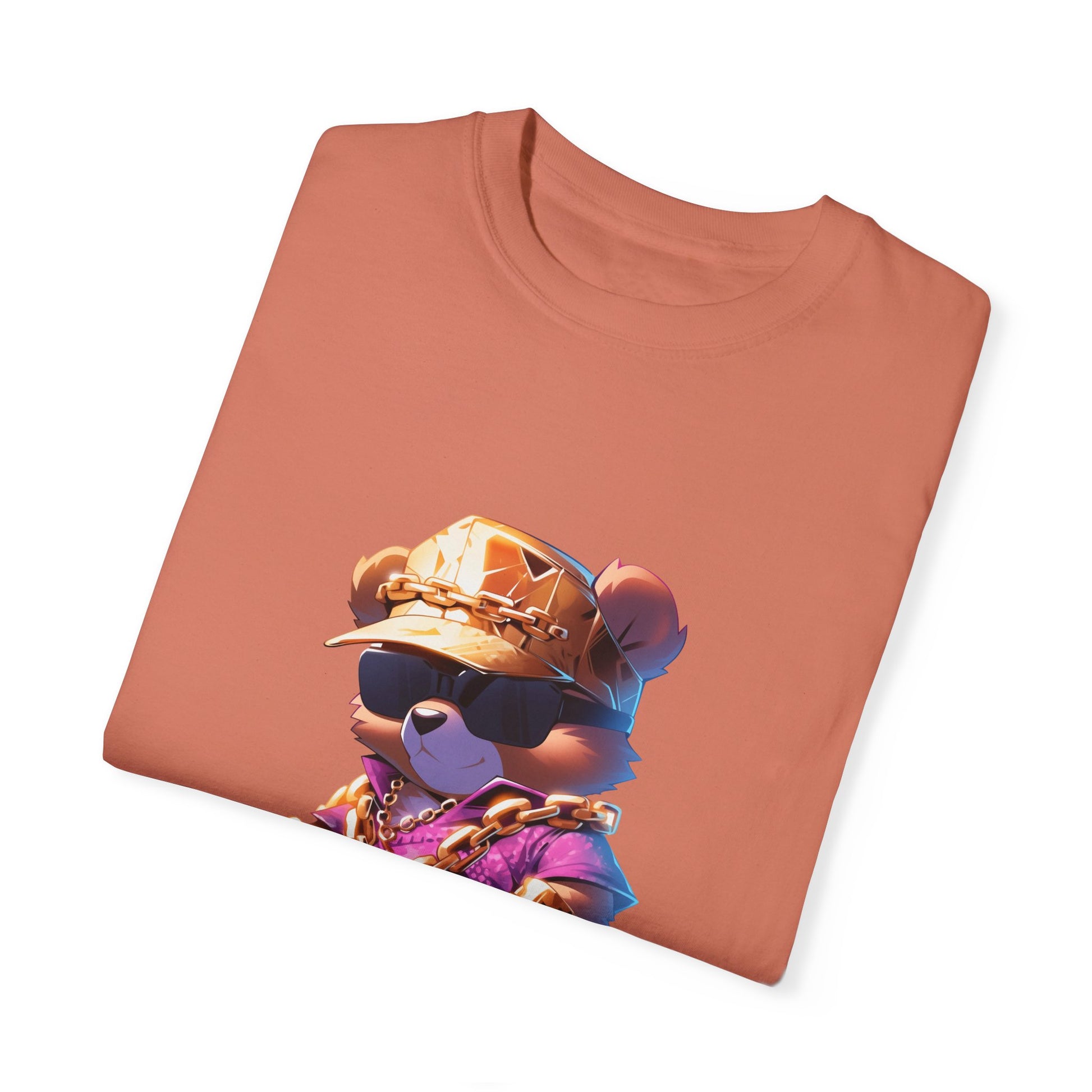 Hip Hop Teddy Bear Graphic Unisex Garment-dyed T-shirt Cotton Funny Humorous Graphic Soft Premium Unisex Men Women Terracotta T-shirt Birthday Gift-56