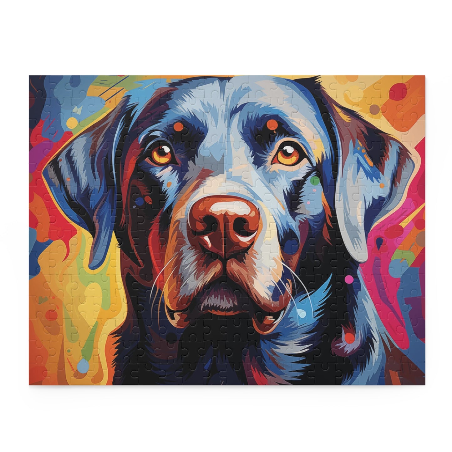 Watercolor Vibrant Abstract Labrador Dog Jigsaw Puzzle for Boys, Girls, Kids Adult Birthday Business Jigsaw Puzzle Gift for Him Funny Humorous Indoor Outdoor Game Gift For Her Online-3