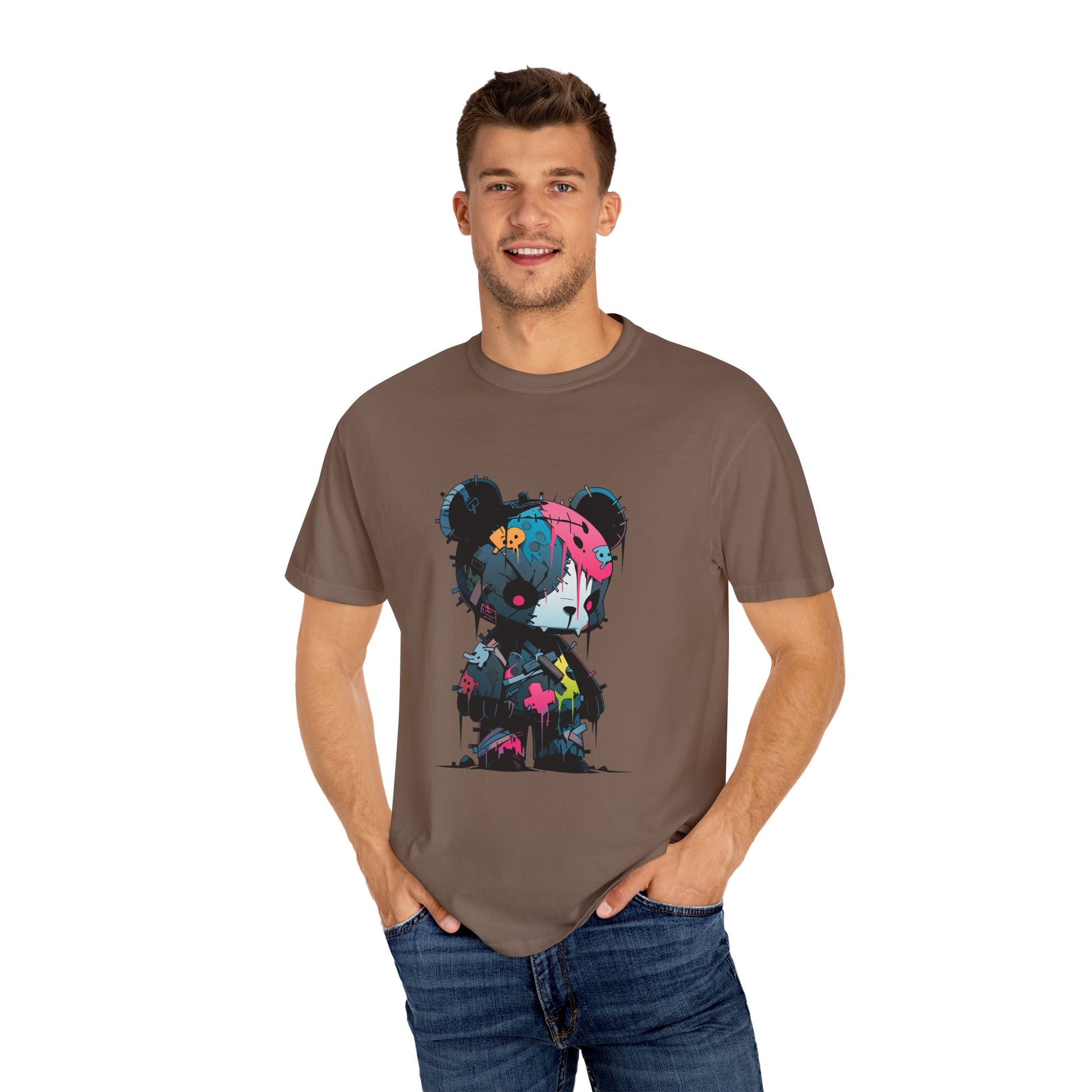Hip Hop Teddy Bear Graphic Unisex Garment-dyed T-shirt Cotton Funny Humorous Graphic Soft Premium Unisex Men Women Espresso T-shirt Birthday Gift-60