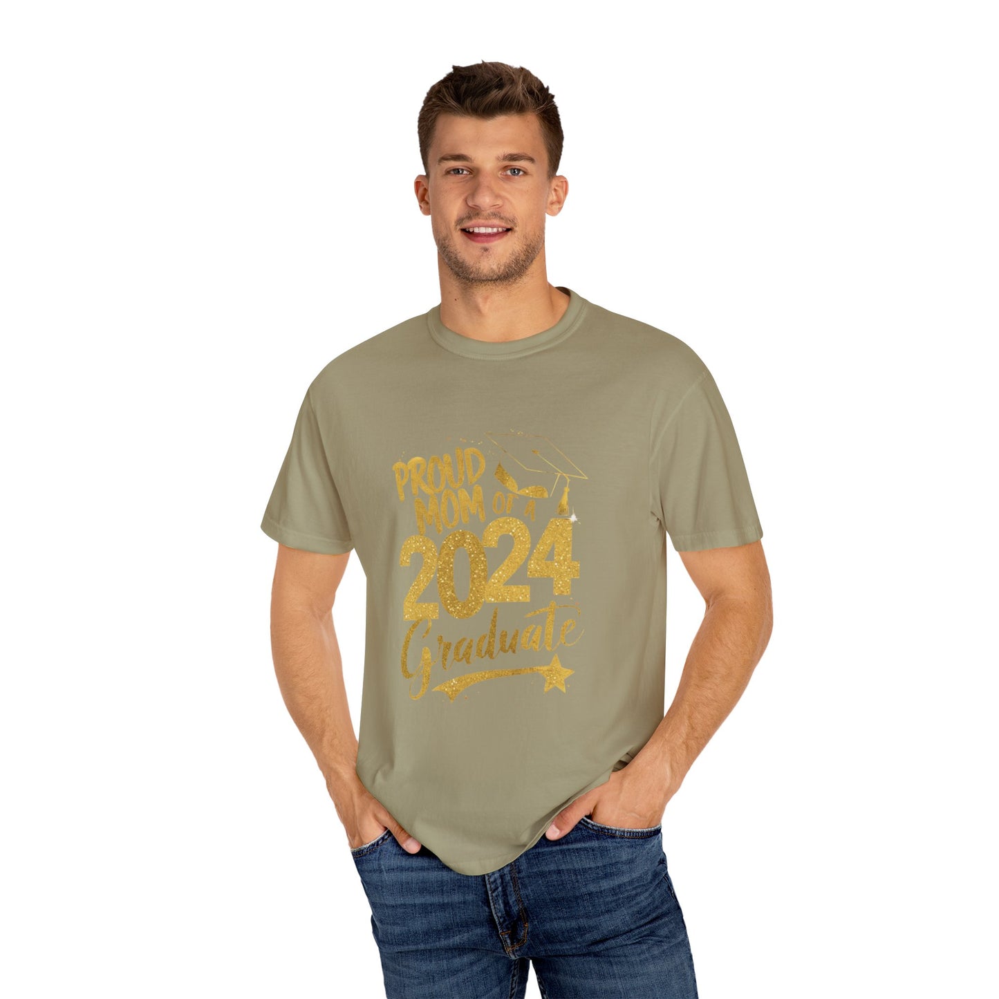 Proud of Mom 2024 Graduate Unisex Garment-dyed T-shirt Cotton Funny Humorous Graphic Soft Premium Unisex Men Women Khaki T-shirt Birthday Gift-48