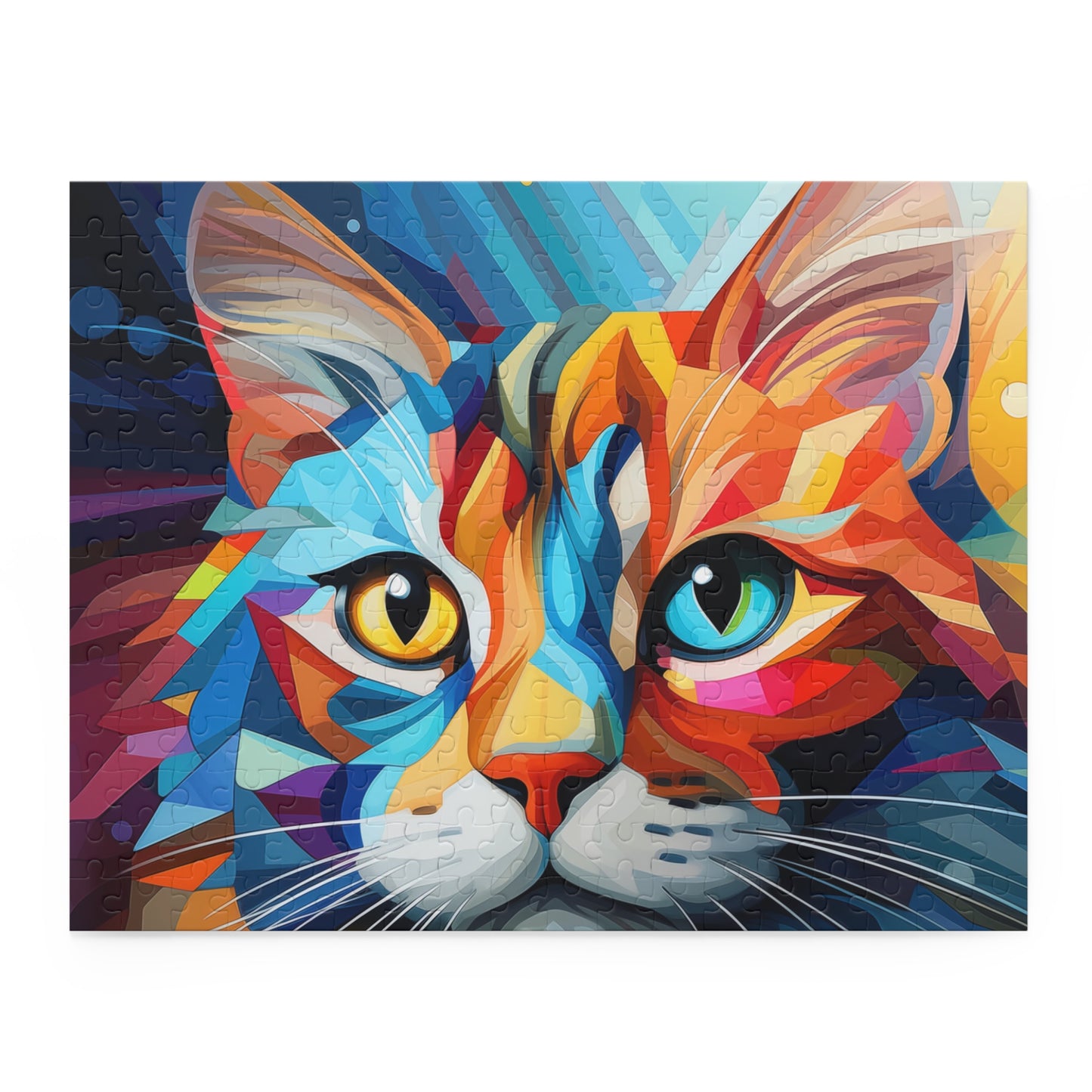 Abstract Oil Paint Colorful Cat Jigsaw Puzzle Adult Birthday Business Jigsaw Puzzle Gift for Him Funny Humorous Indoor Outdoor Game Gift For Her Online-3